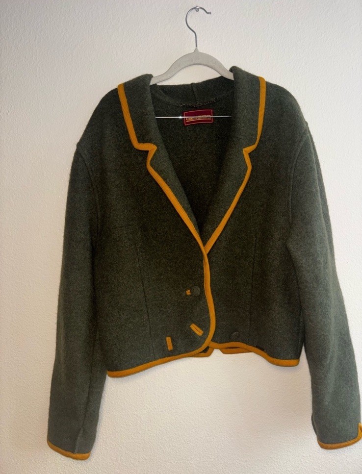 Geiger Women’s Button Pure Wool Sweater Cardigan Made In Austria Size 42