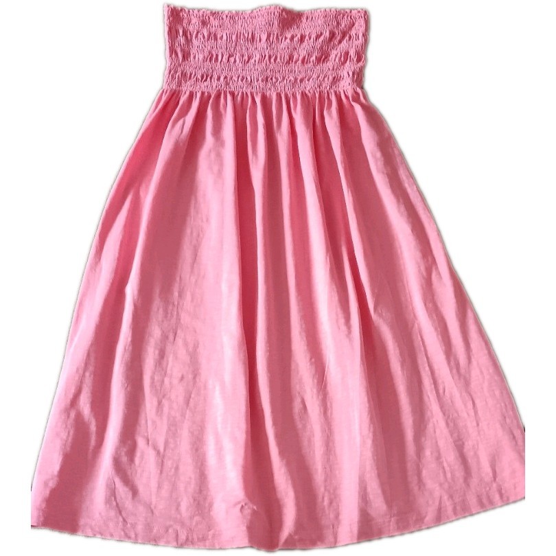 Ladies Salmon Pink Shirred Bandeau Long Jersey Dress Size 20 Petite