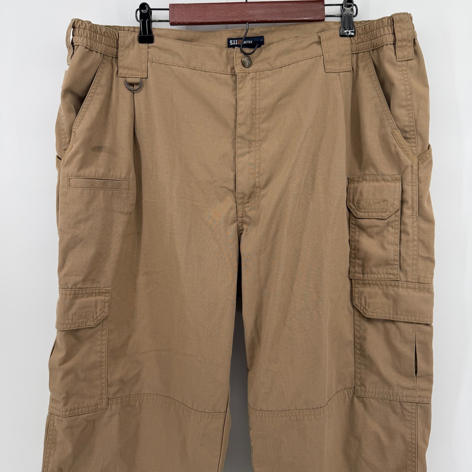 5.11 Tactical Cargo Pants Mens 42×32 Khaki Ripstop Multi-Pocket Utility Workwear