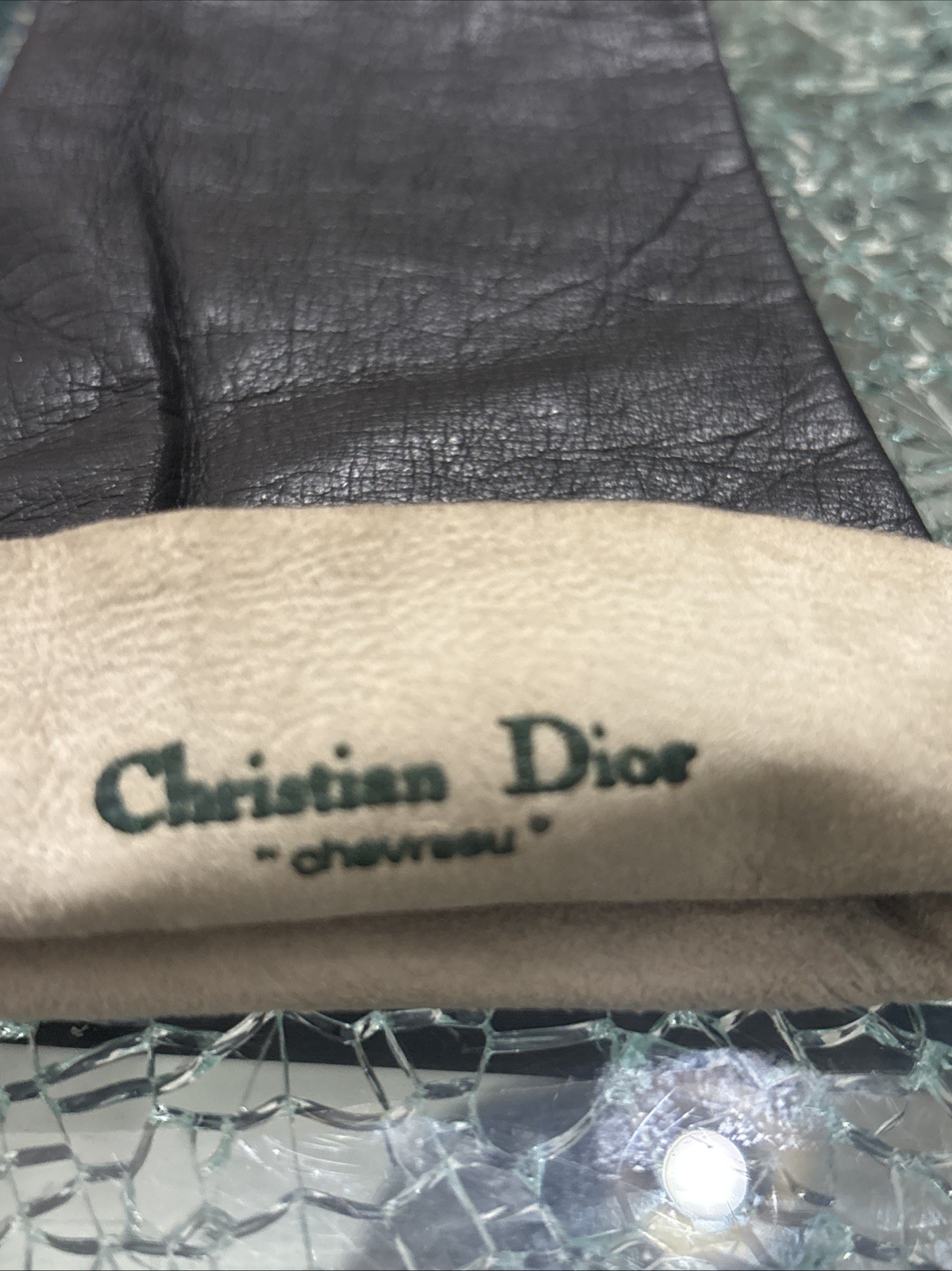 Vintage CHRISTIAN DIOR Long Gloves – Size 6½ – Black Leather – 15 In Length