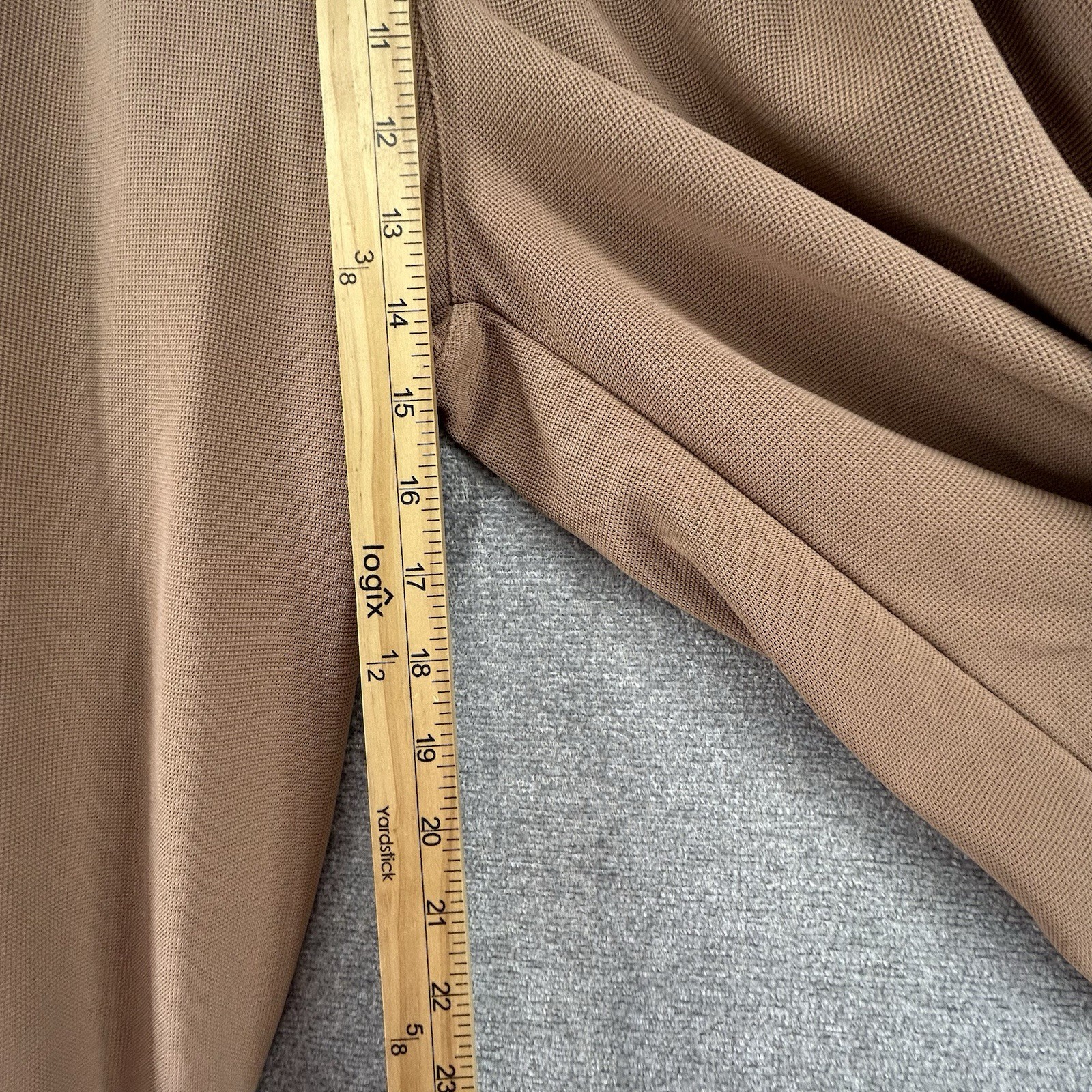 Halara Wide Leg Pleated Pants Women Sz Large Elastic Waist Brown Casual Pull On