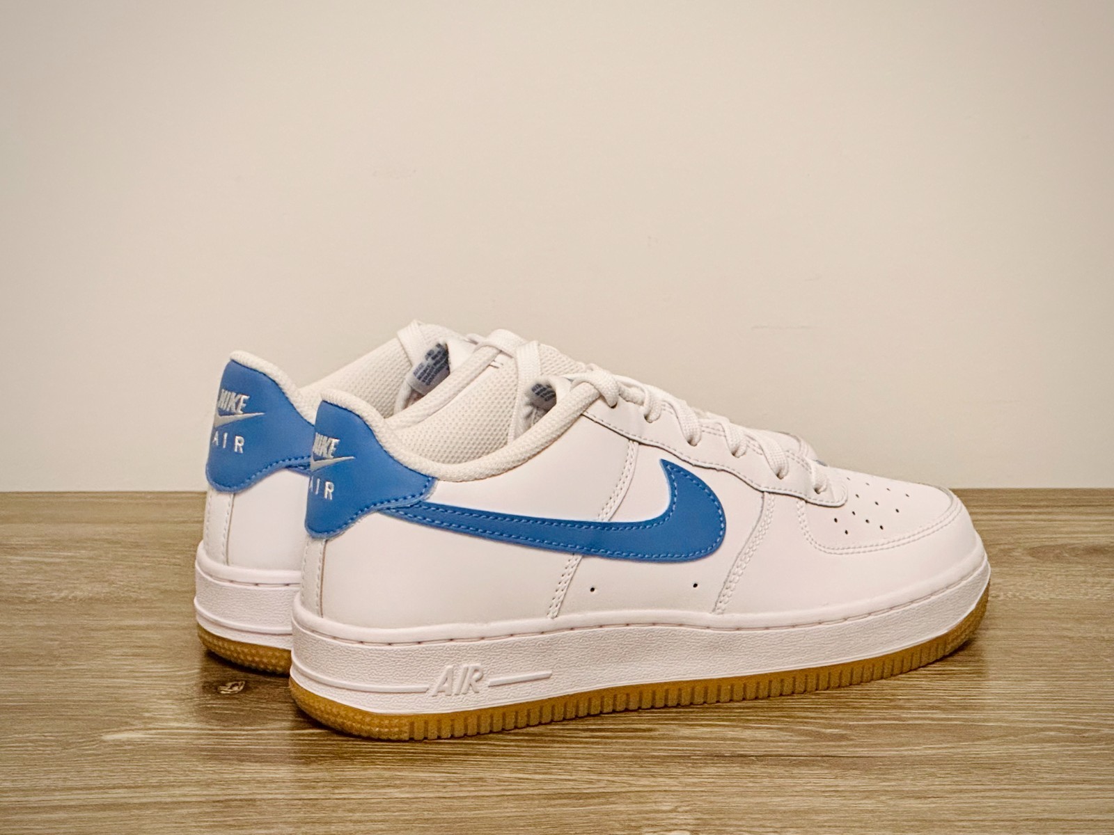 Nike Air Force 1 White/Blue Beyond/Gum – Size 5.5 Youth / 7 Women