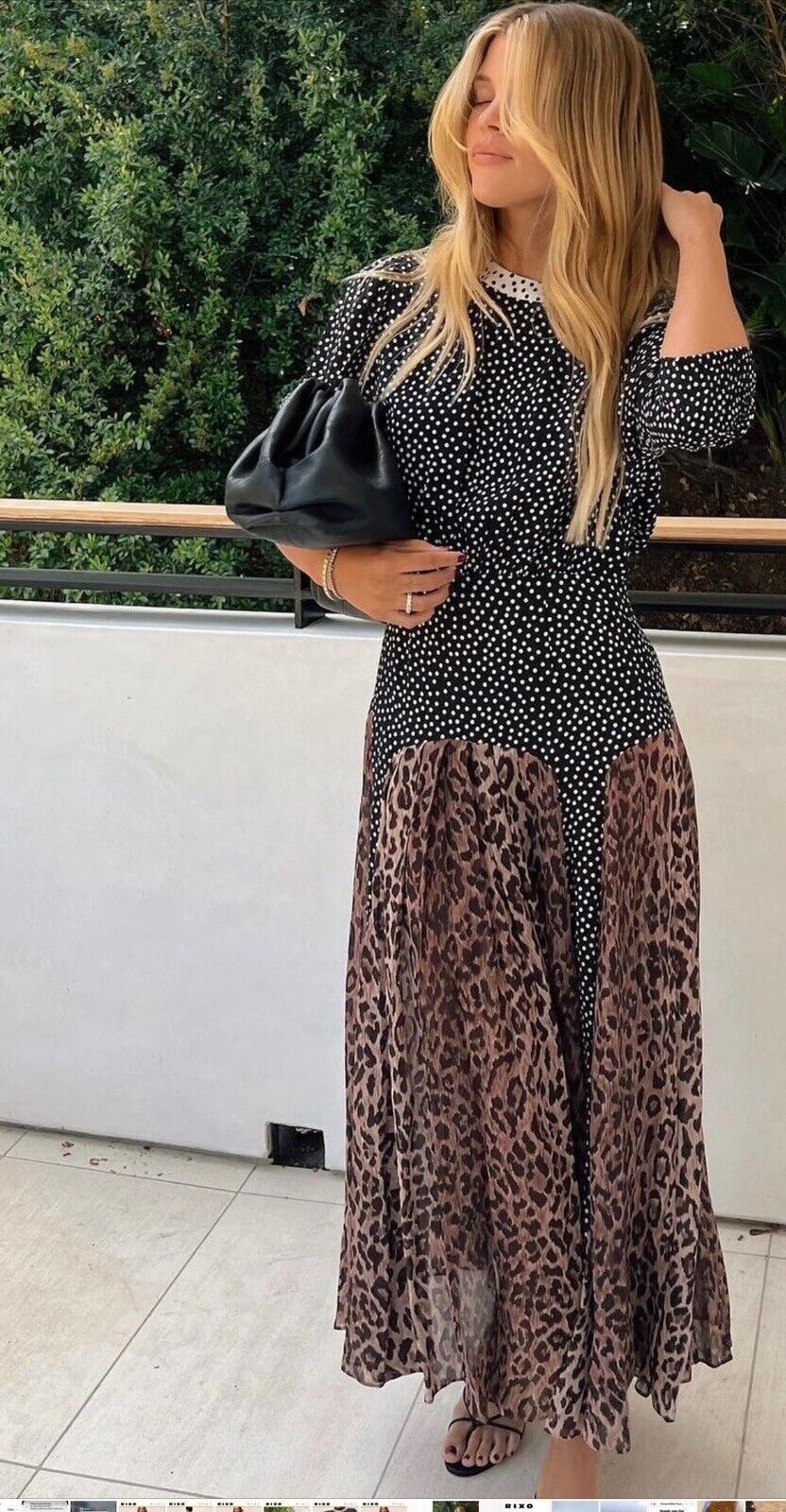 New Rixo Meg Leopard Polka Dot Short Sleeve Midi Dress XXS XS S M L XL 2XL 3XL
