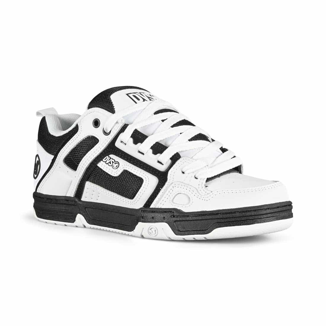 DVS Comanche Skate Shoes – White/Black/White Leather