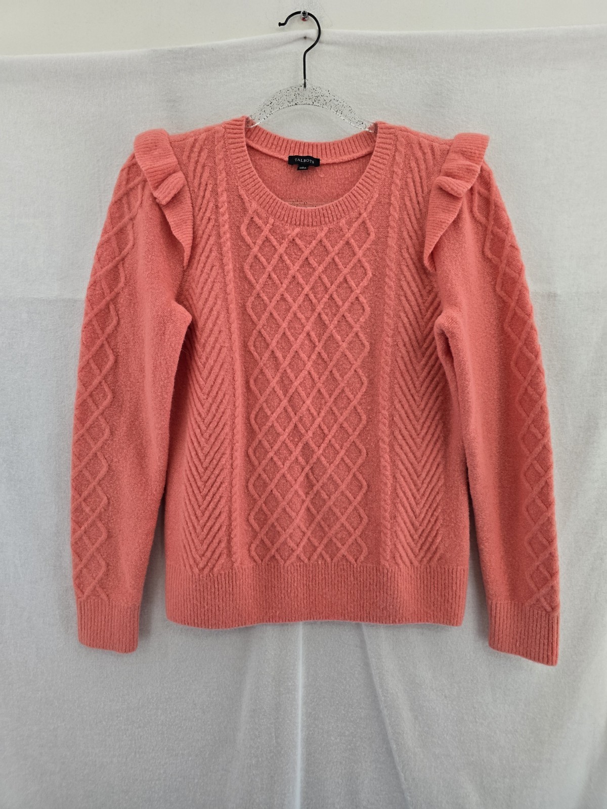 Talbots Orange Long Sleeve Pull Over Sweater Nylon Span Acrylic. Ladies Small