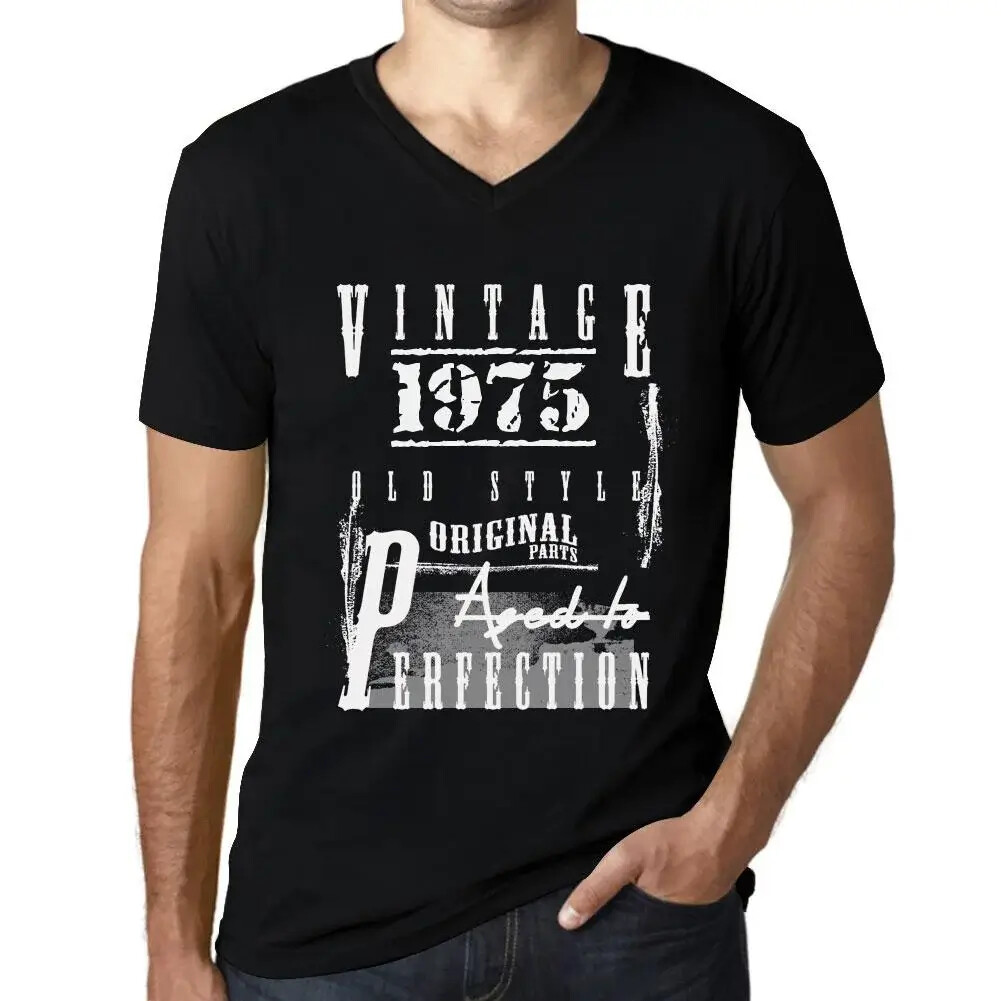 Men’s Graphic T-Shirt V Neck Original Parts Aged to Perfection 1975 49th