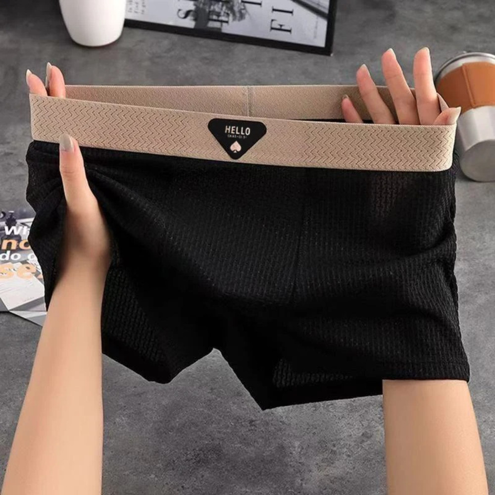 3PCS Men’s Boxer Briefs Ice Silk Breathable Underwear Plus Size Soft Trunks