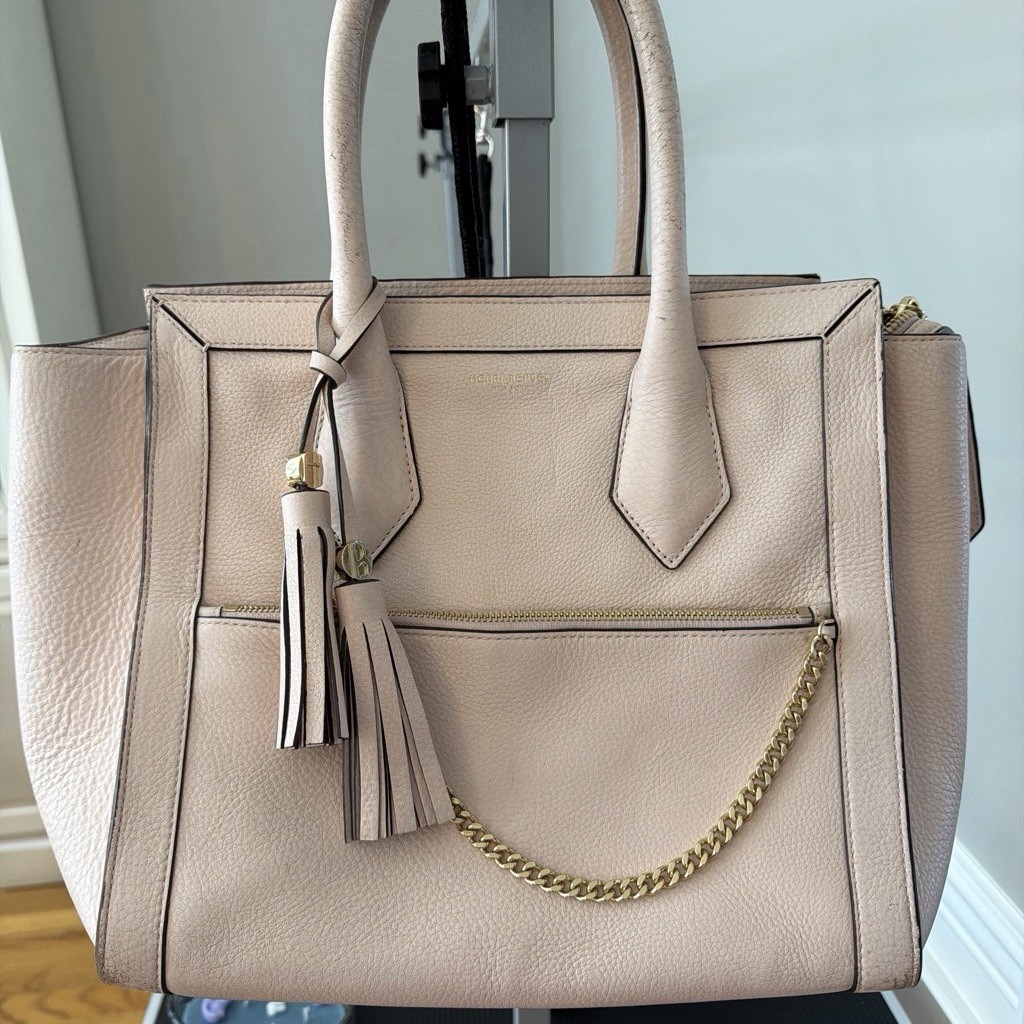 Henri Bendel pale pink Pebbled Satchel