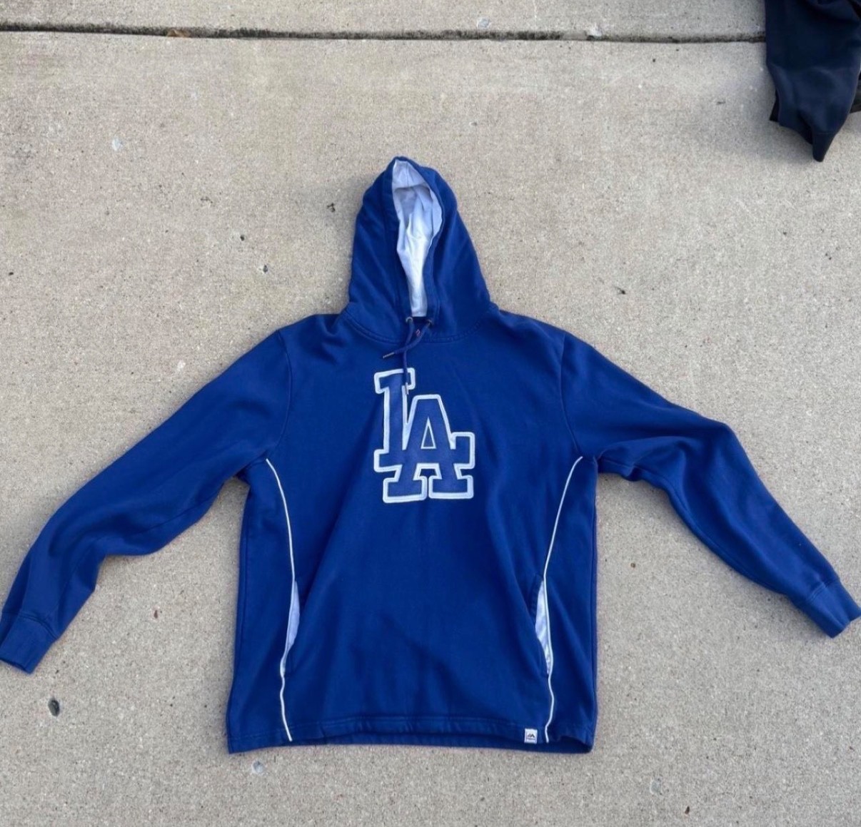 Los Angeles Dodgers Majestic blue and white hoodie