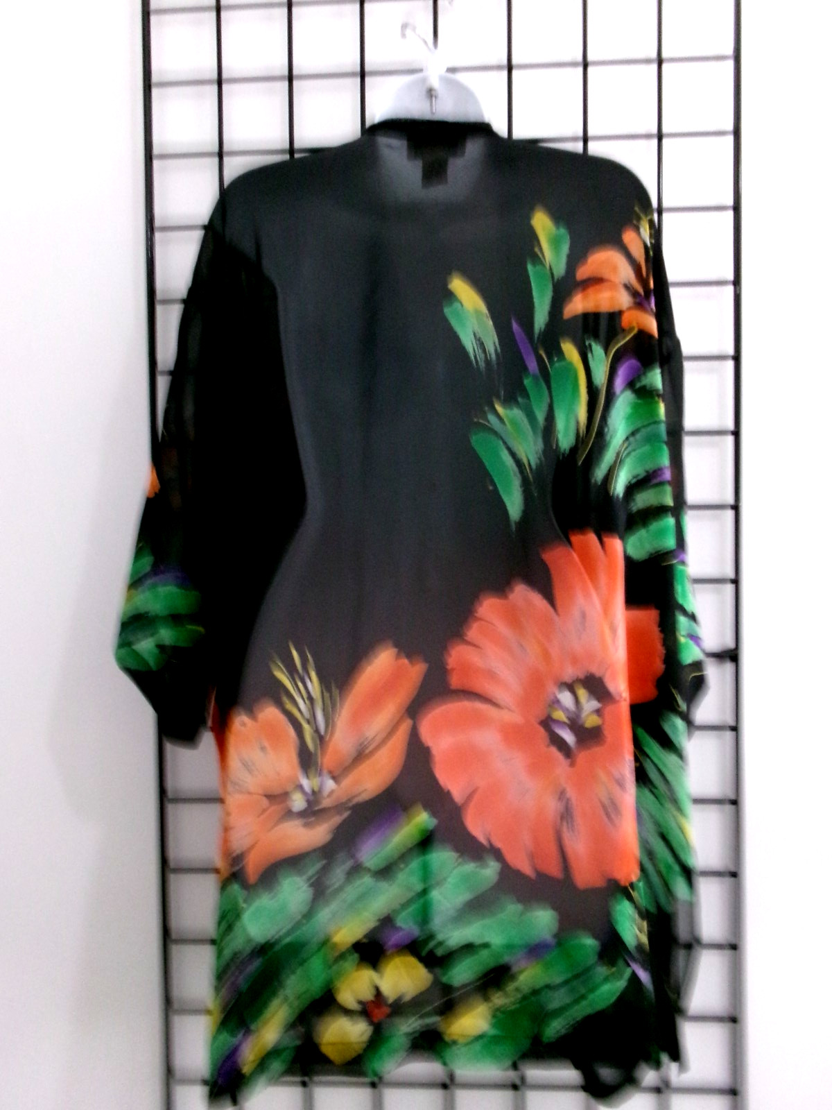 DRAPER’S & DAMON’S 🌸 ONE SIZE S / M / L==BOLD PRINT SILK / OPEN FRONT TOPPER