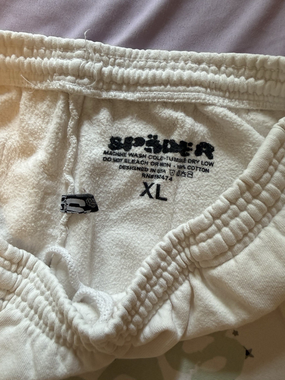 Sp5der SP5 Mint Sweatpants Cream White XL Men’s Cotton Fleece New in Bag