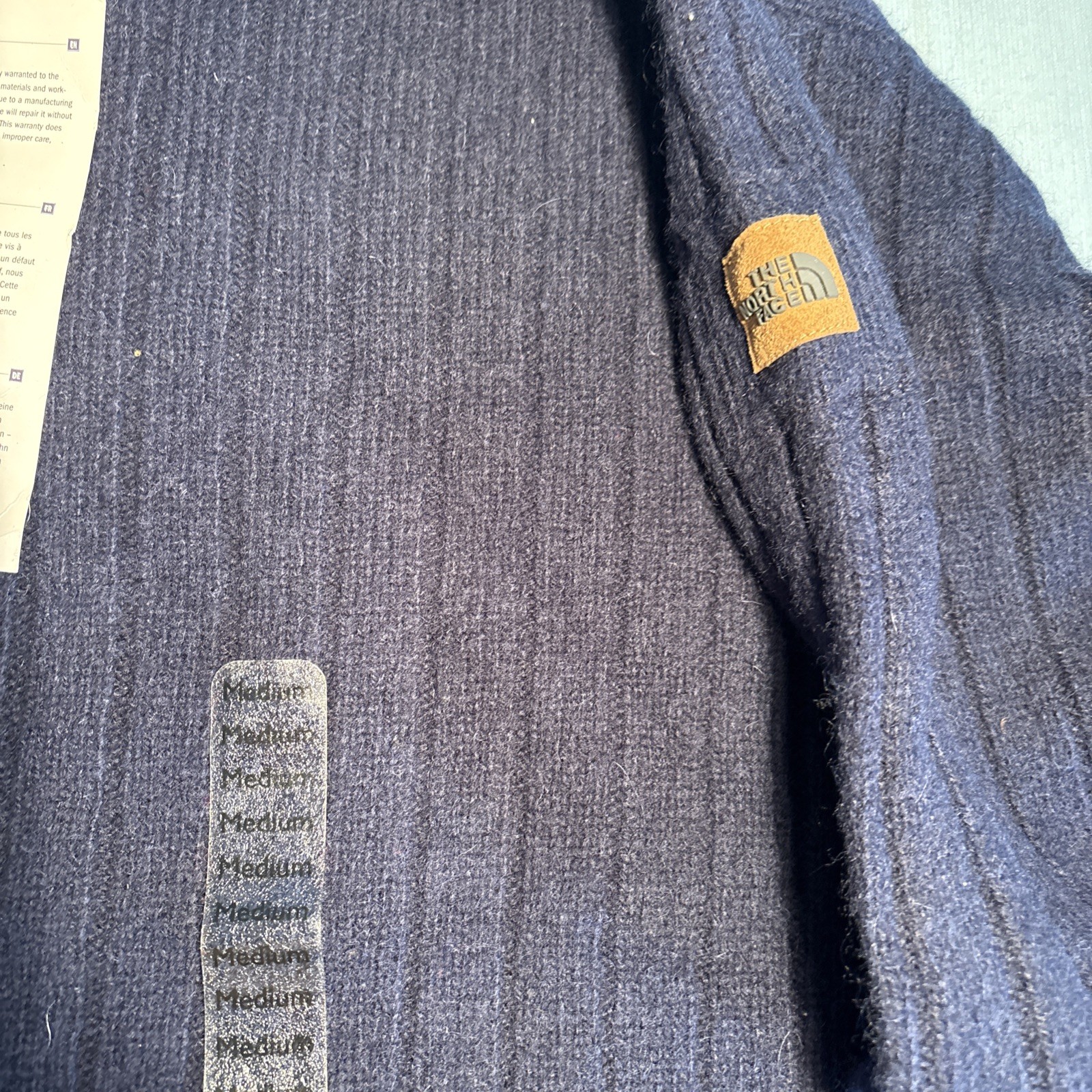 North Face Sweater Men’s Tekware Medium Canyon Sweater Deep Water Blue Ribbed