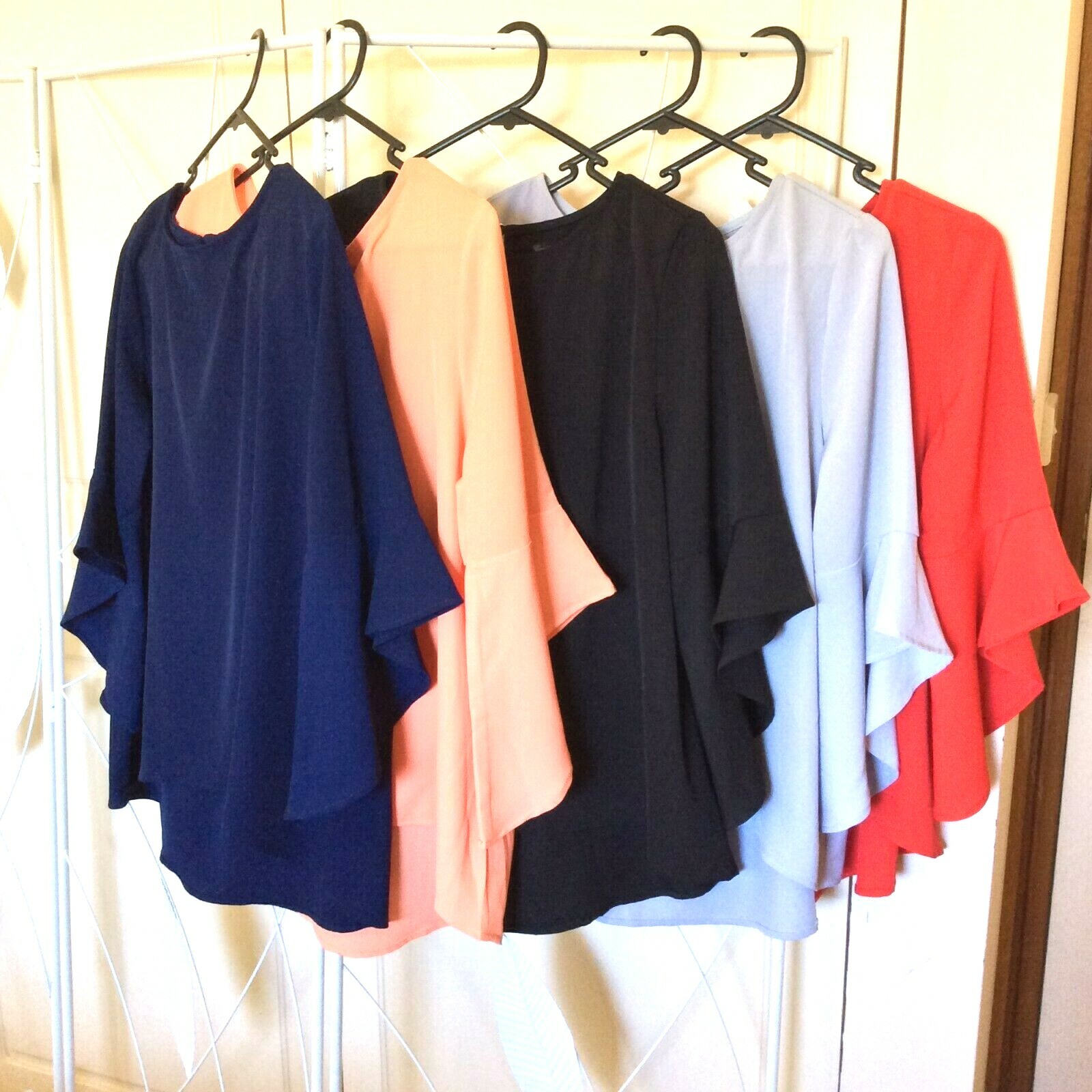 CAROLINE MORGAN DESIGNER 3/4 FLUTED SLEEVE SUMMER HOLIDAY TOP SIZES 8 & 10