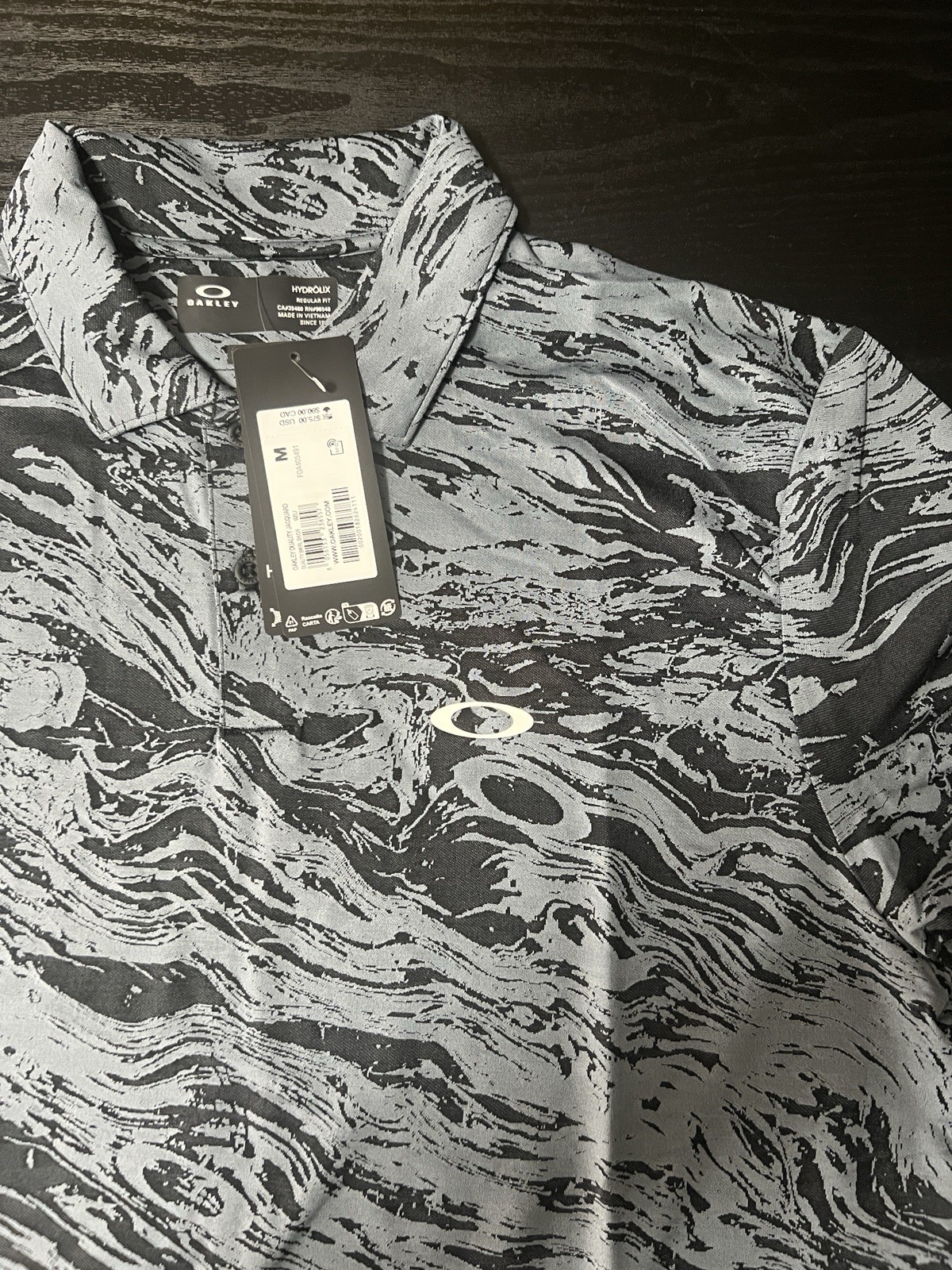 size:Medium🔥Oakley Duality Jacquard Golf Polo Hydrolix Moisture Managment UPF50