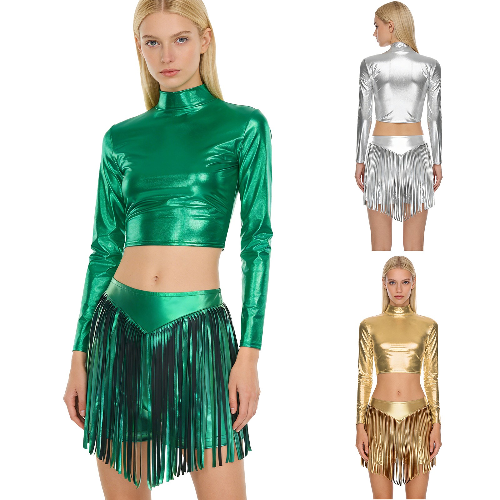 US Womens Dancewear Rock Costume Daily Wear Sets Party Outfits Stage Dance Jazz