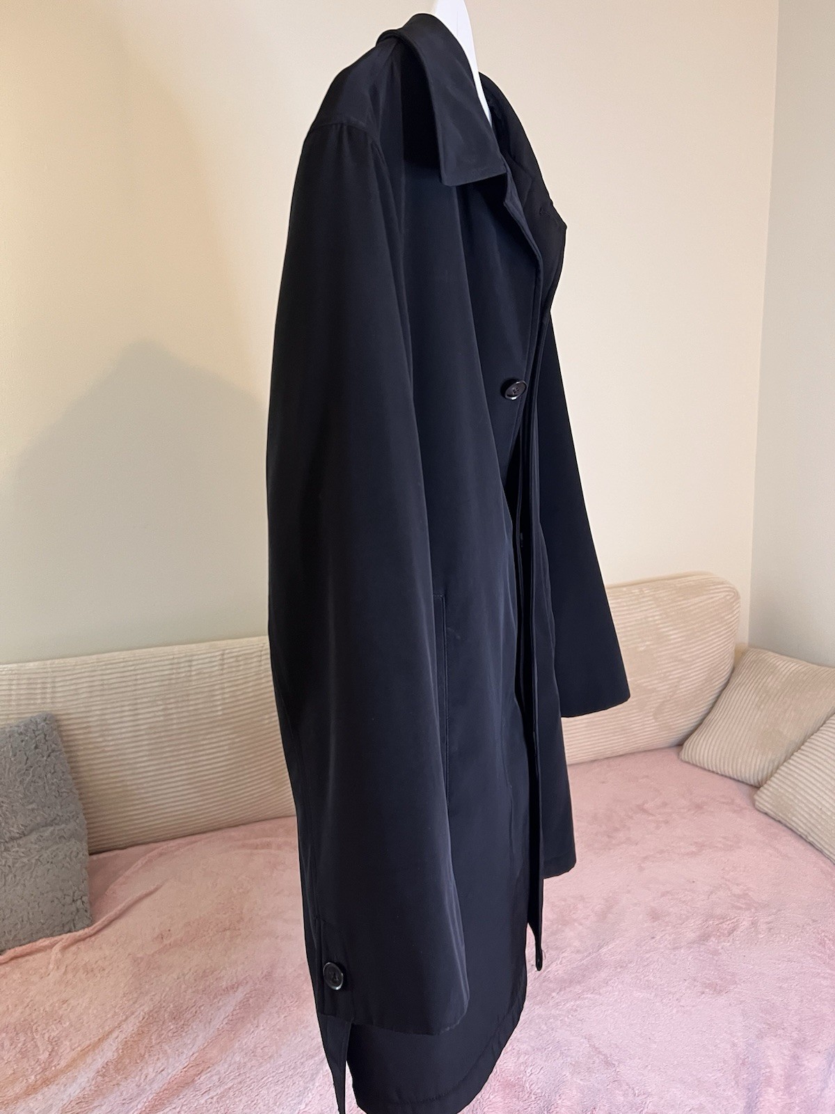 Calvin Klein Men’s 40S Black Trench/Over Coat Removable Liner