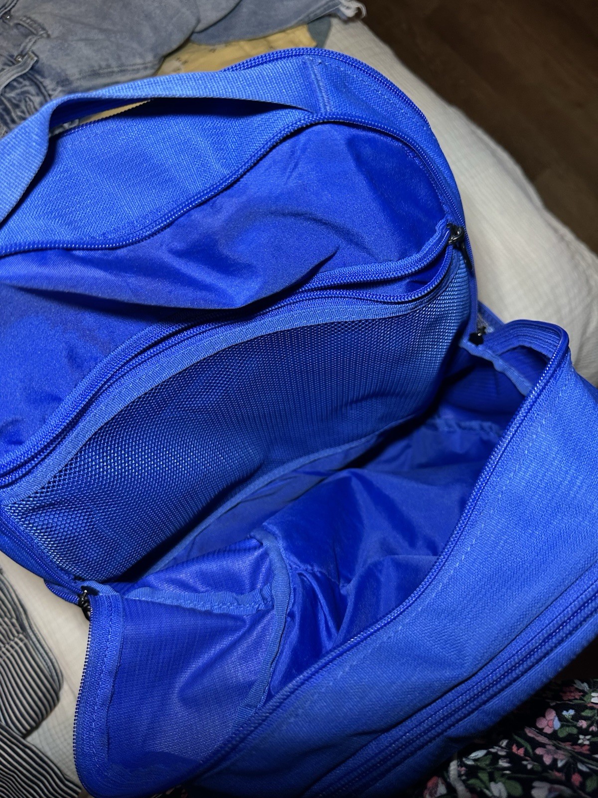 Nike Brasilia Backpack Blue Black Athletic School Laptop Travel Gym Bag