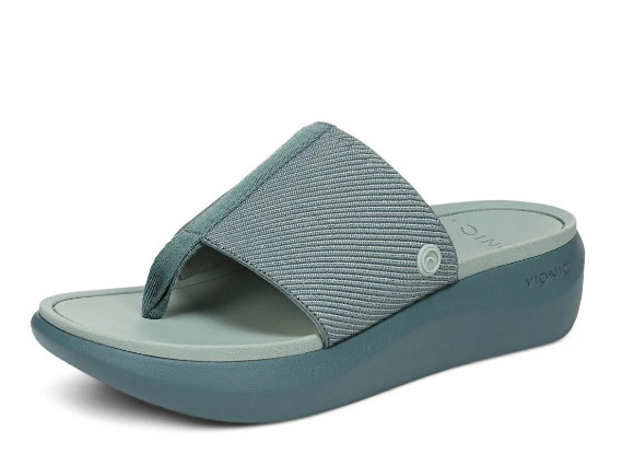 Vionic Beach Aqua Platform Toe Post Sandal, Bodega Blue
