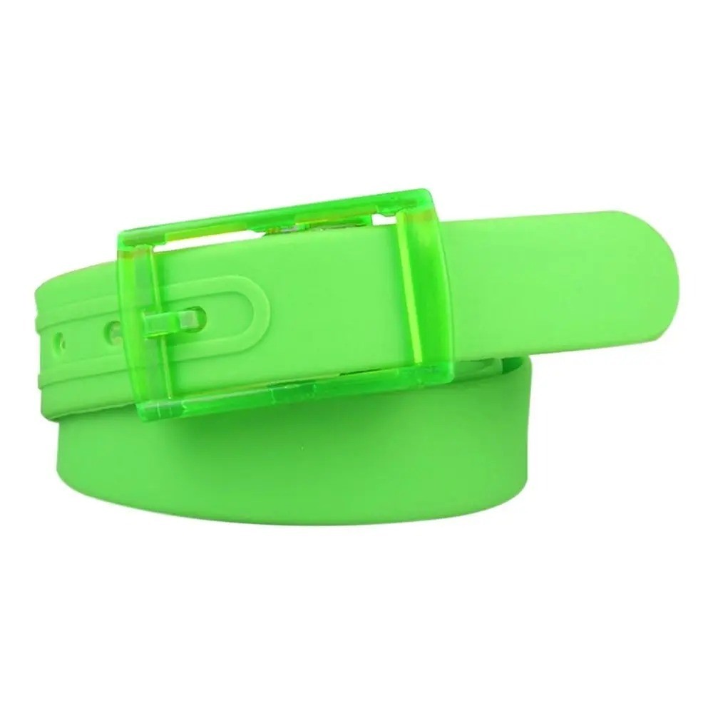 Adjustable Cut to Fit Rubber Plastic Jelly Silicone Casual Belt With Buckle USA