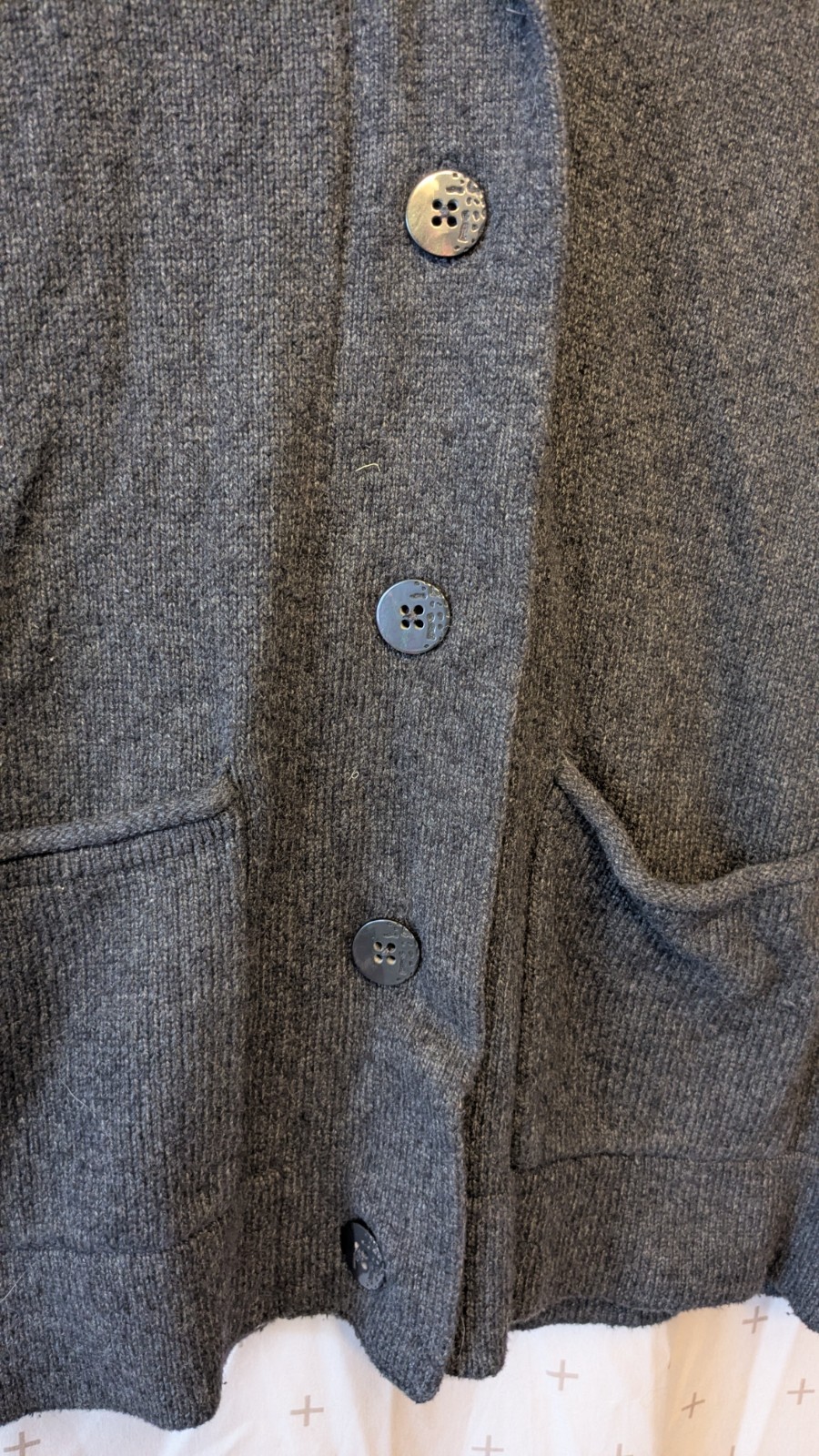 Eddie Bauer gray long sleeve button up cardigan pockets comfy cozy Women’s small