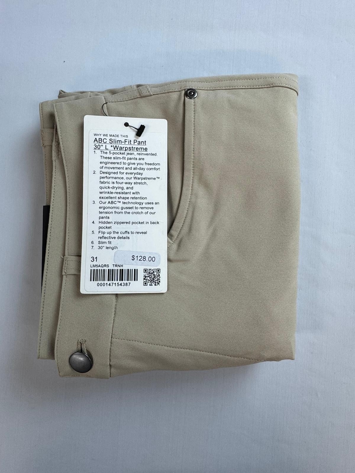 *ABC* Slim-Fit 5 Pocket Pant 30L Warpstreme By lululemon. Choose Your Size. NWT