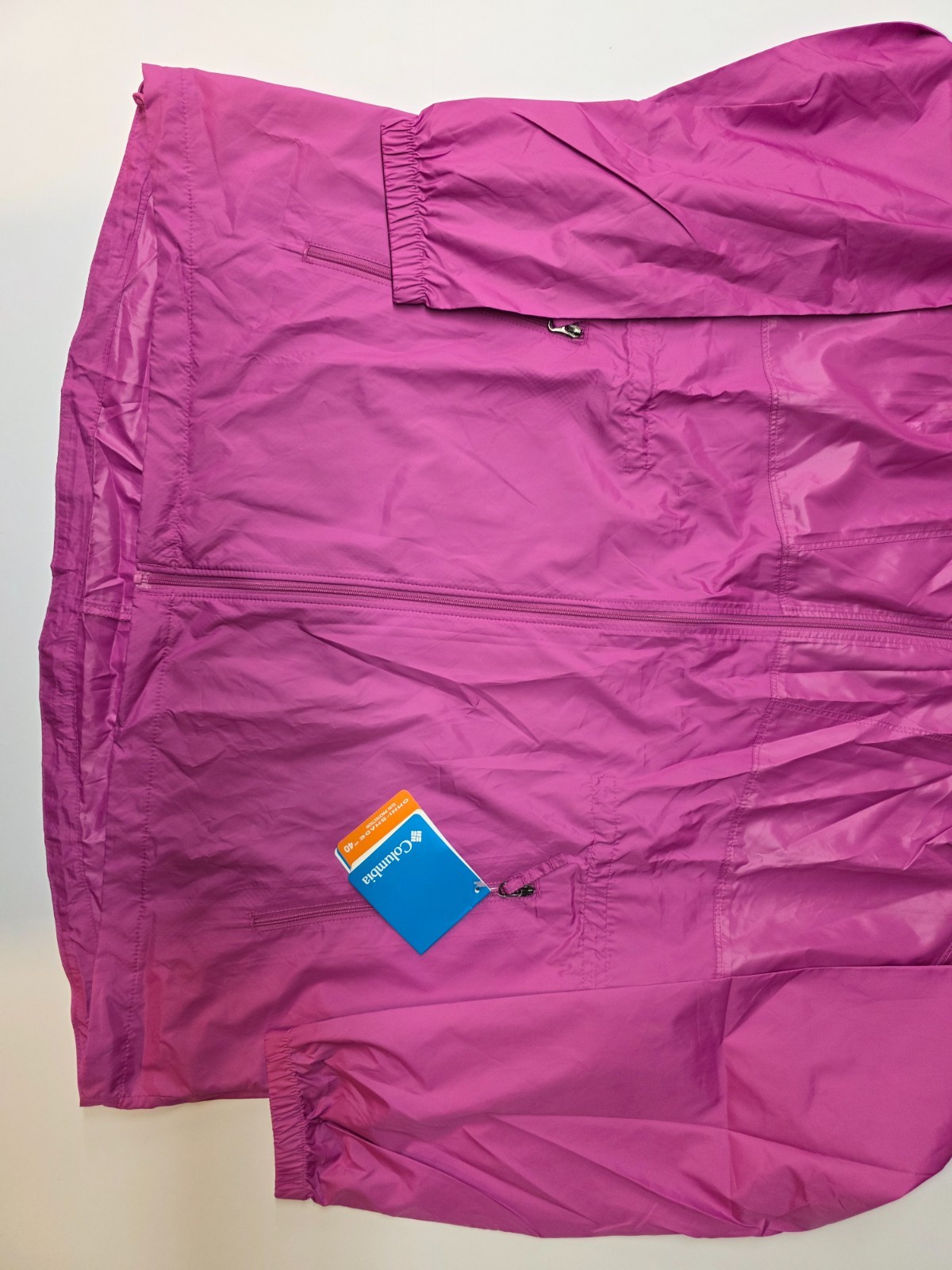 Columbia Flashback Windbreaker Long Jacket Womens 1X Pink Omni-Shade UPF 40 NWT