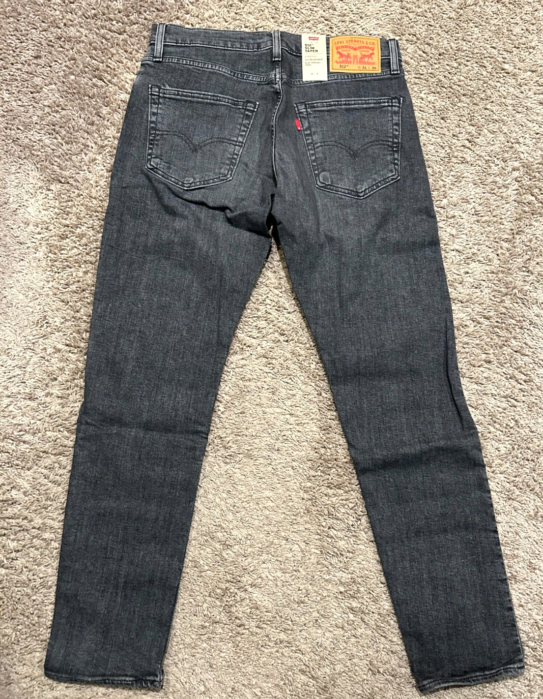 Levi’s 512 Slim Taper Jeans W Stretch Gray Men’s Size 31X30 RT$79.50 0261