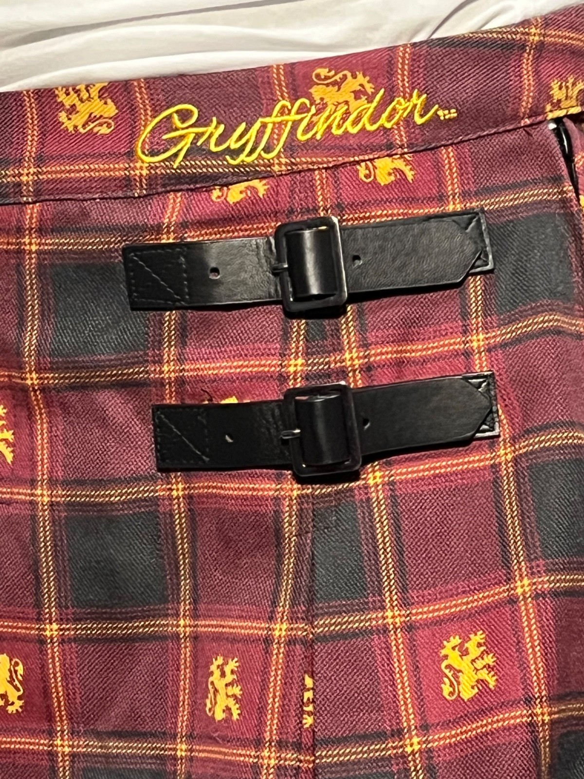 Harry Potter Gryffindor Plaid Pleated Buckle Skirt New with Original Tags