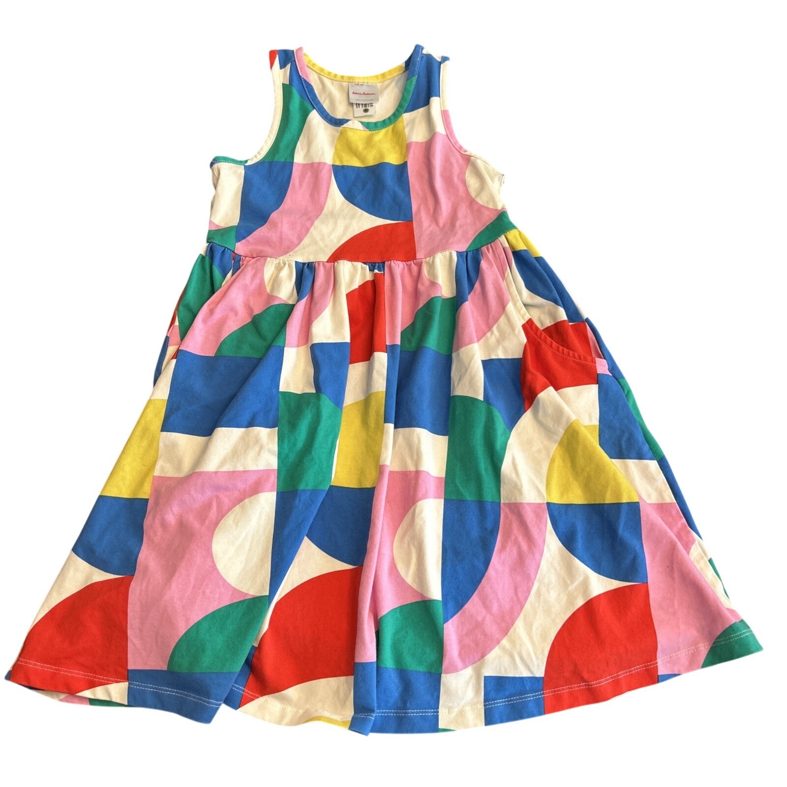 Hanna Andersson Girls Dress Size 6-7Y Jersey Knit Play Bright Colorful School