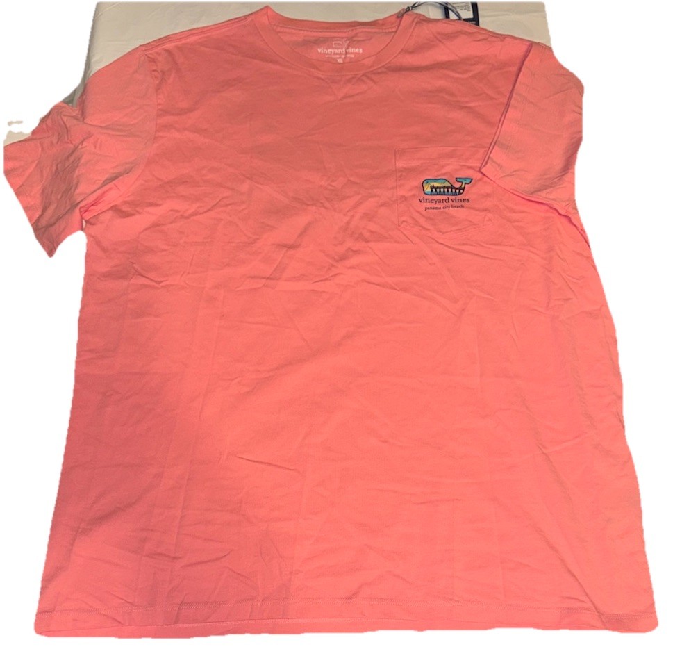 NWT Vineyard Vines Panama City Beach Pocket T-Shirt Men’s Strawberry Pink