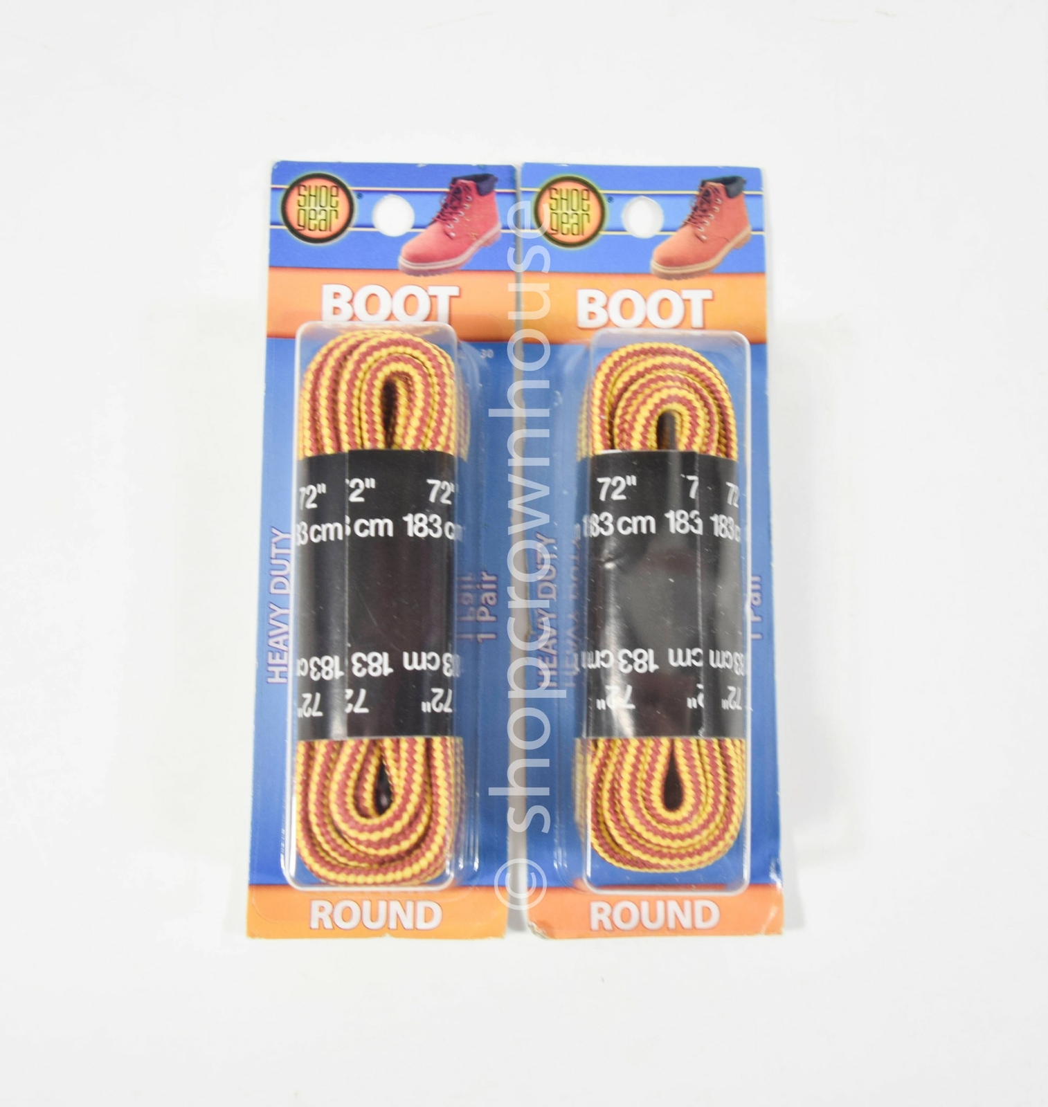 2 Pairs Shoe Gear 72″ Round Boot Laces- GOLD/BROWN #30