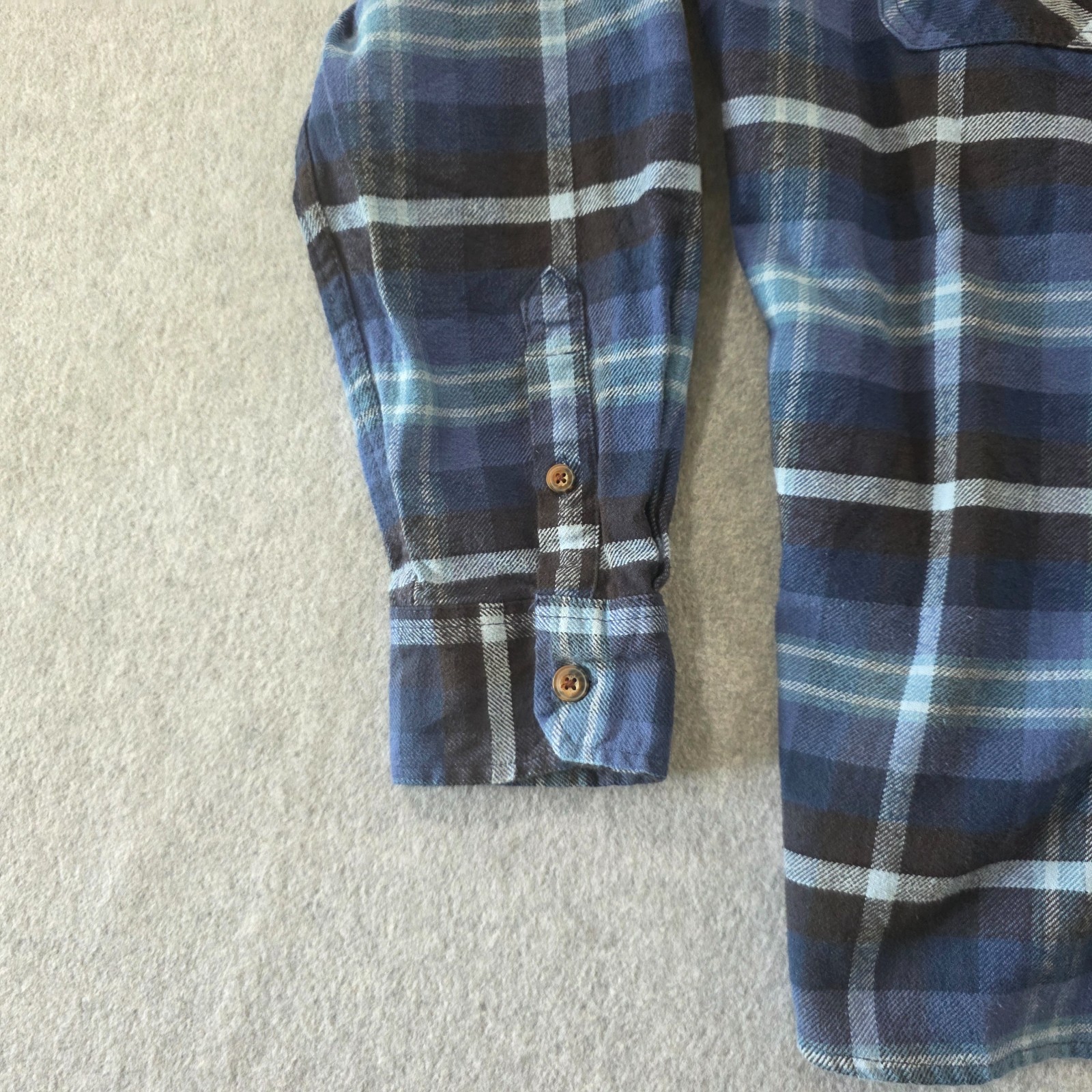 Jachs MFG Heritage Flannel Men’s Blue Plaid Button-Up Shirt Large