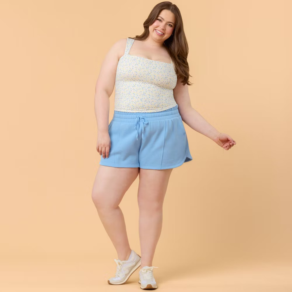 Blogilates Women Mommy & Me Marshmallow Dolphin Shorts – Medium Blue 1X