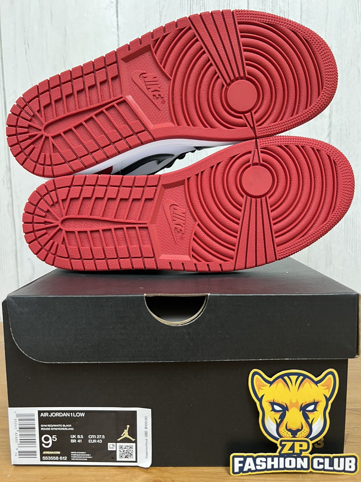 Air Jordan 1 Low Bred Toe MENS 553558-612 GS 553560-612