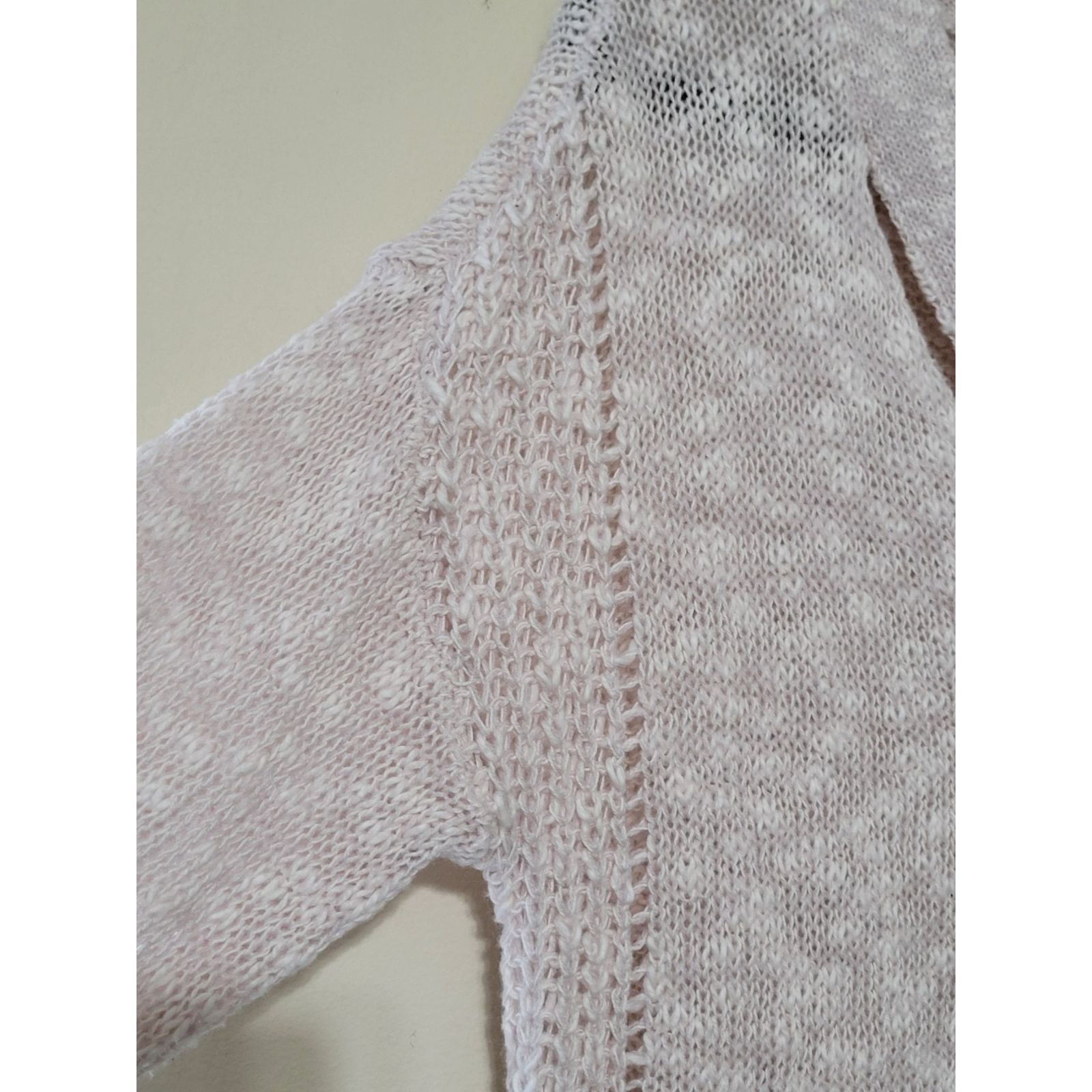 Mudd Womens Sweater Size Medium Pale Pink Pullover V Neck Cut Outs Open Knit NWT
