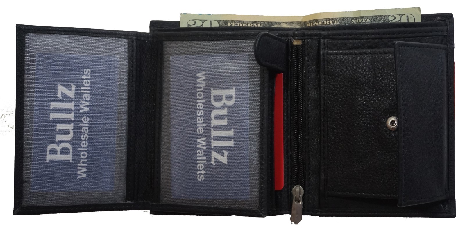 Genuine Leather Men’s Bifold Wallet Slim Hipster Cowhide Credit Card New Black