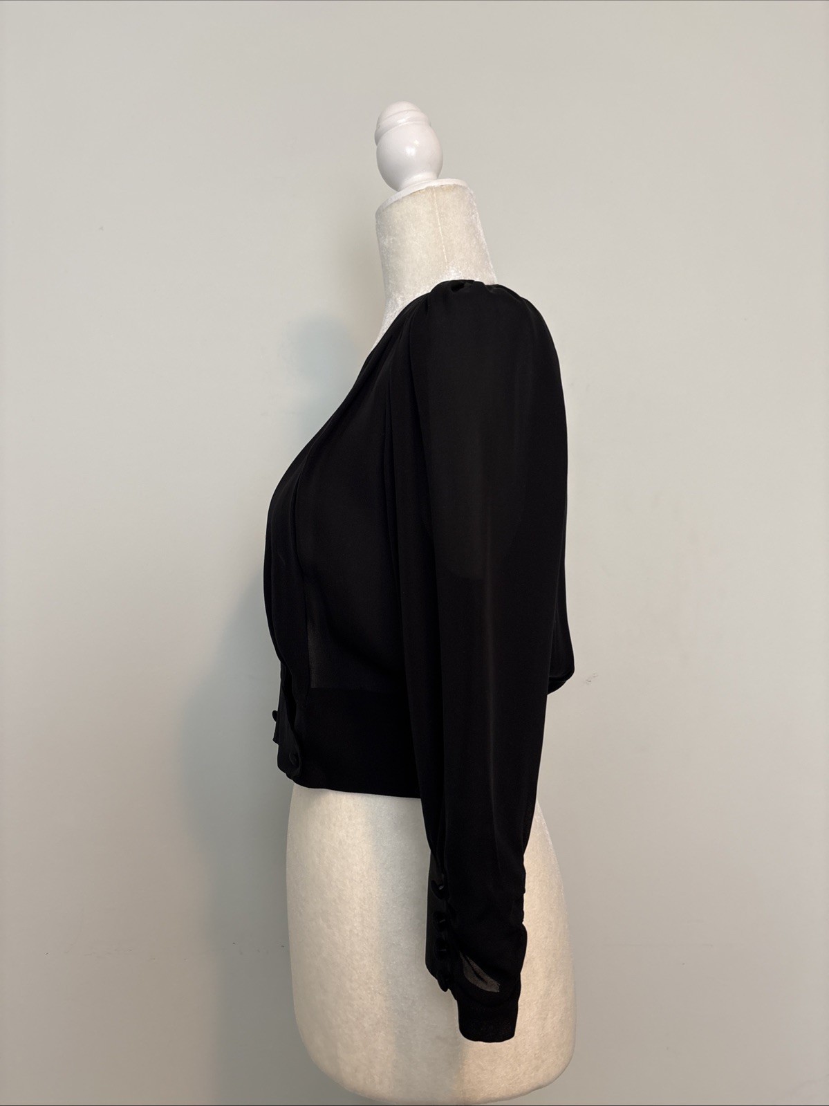 Barneys New York Robert Rodriguez Womens Sz 38 S 100% Silk Sheer Cropped Jacket