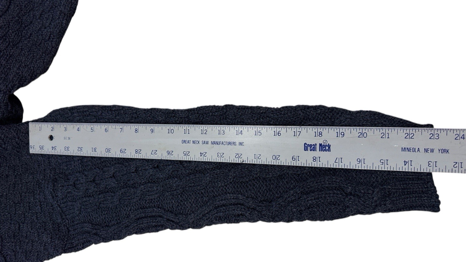 Aran Crafts Merino Wool Zip Cardigan Sweater Ireland Cable Knit XL New Navy