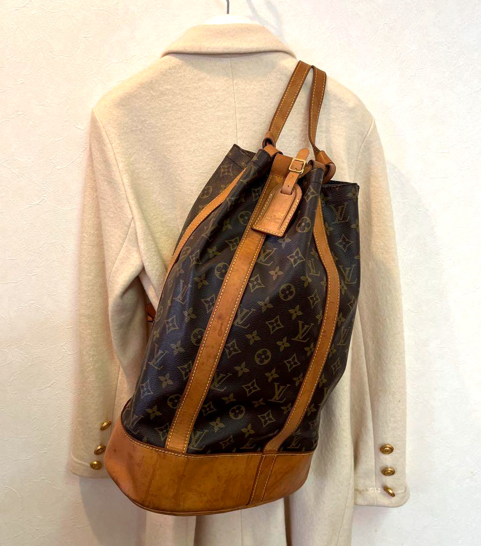 Rare LOUIS VUITTON Randonee Monogram Shoulder Bag M42244 Vintage 12.6in Auth