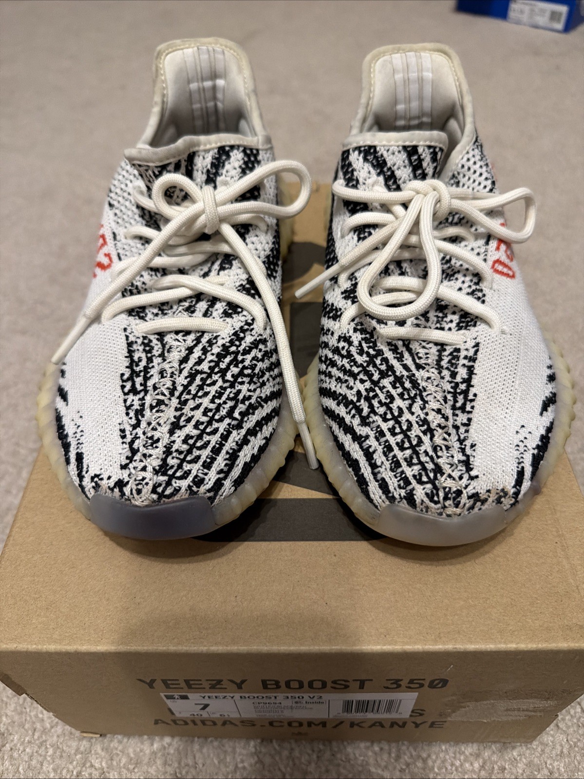 adidas Yeezy Boost 350 V2 White Zebra Size 7