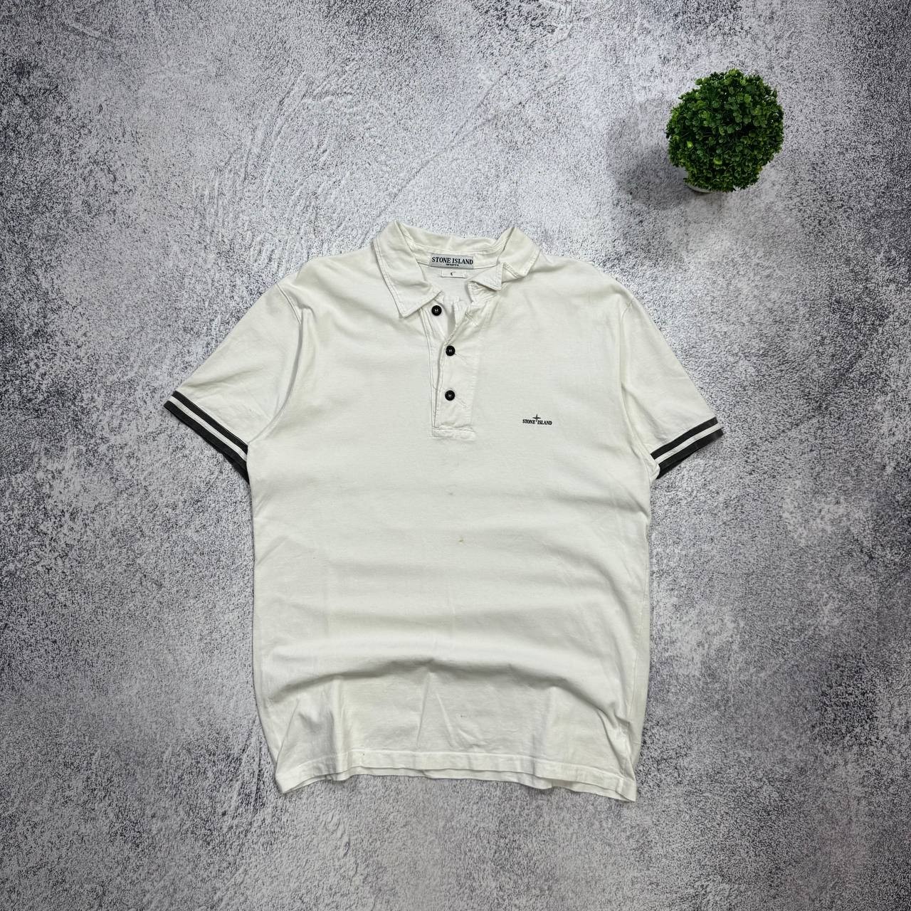 Vintage 90s Stone Island Polo T Shirt Mens Size XL