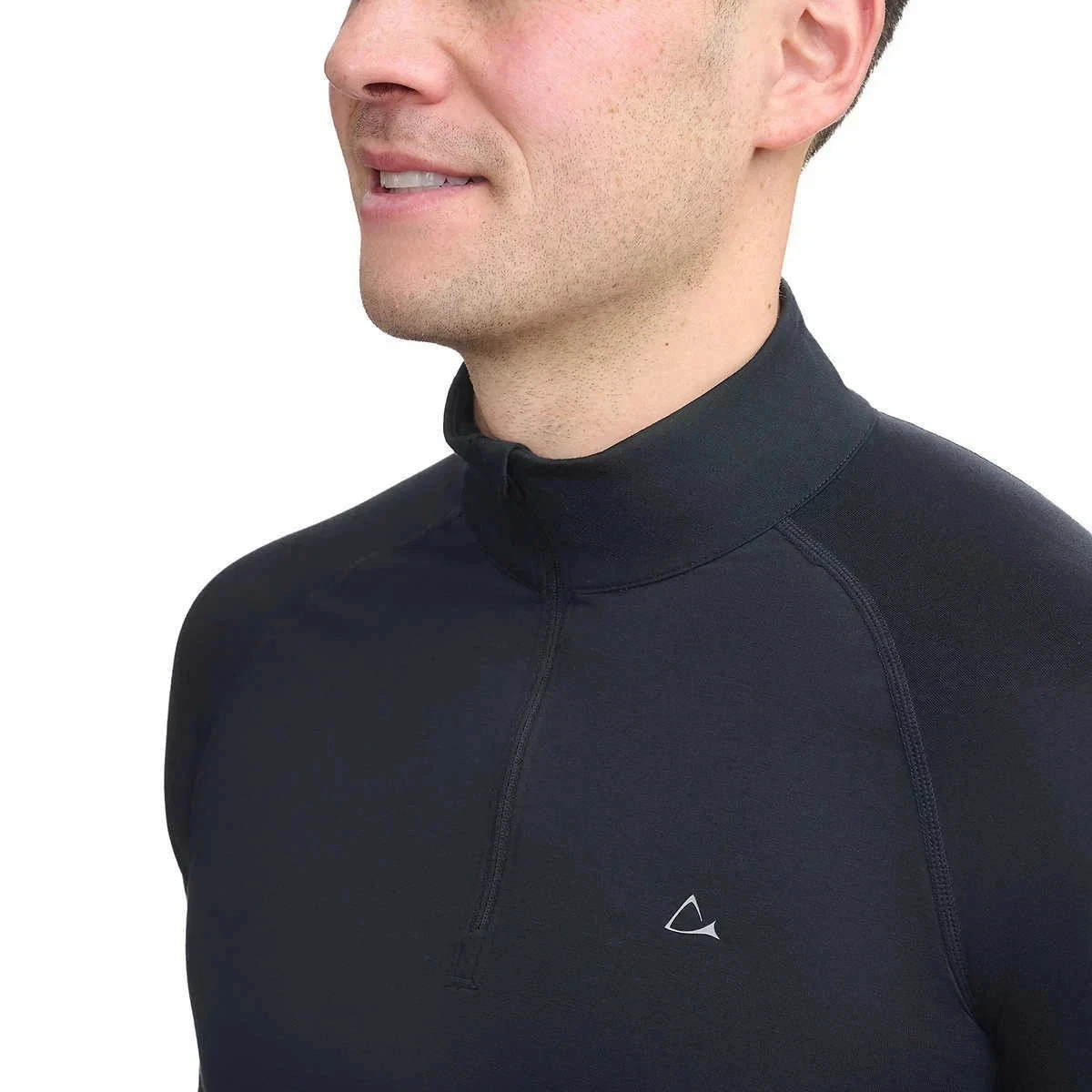 Paradox Men’s 1/4 Zip Merino Blend Performance Base Layer Top, Black