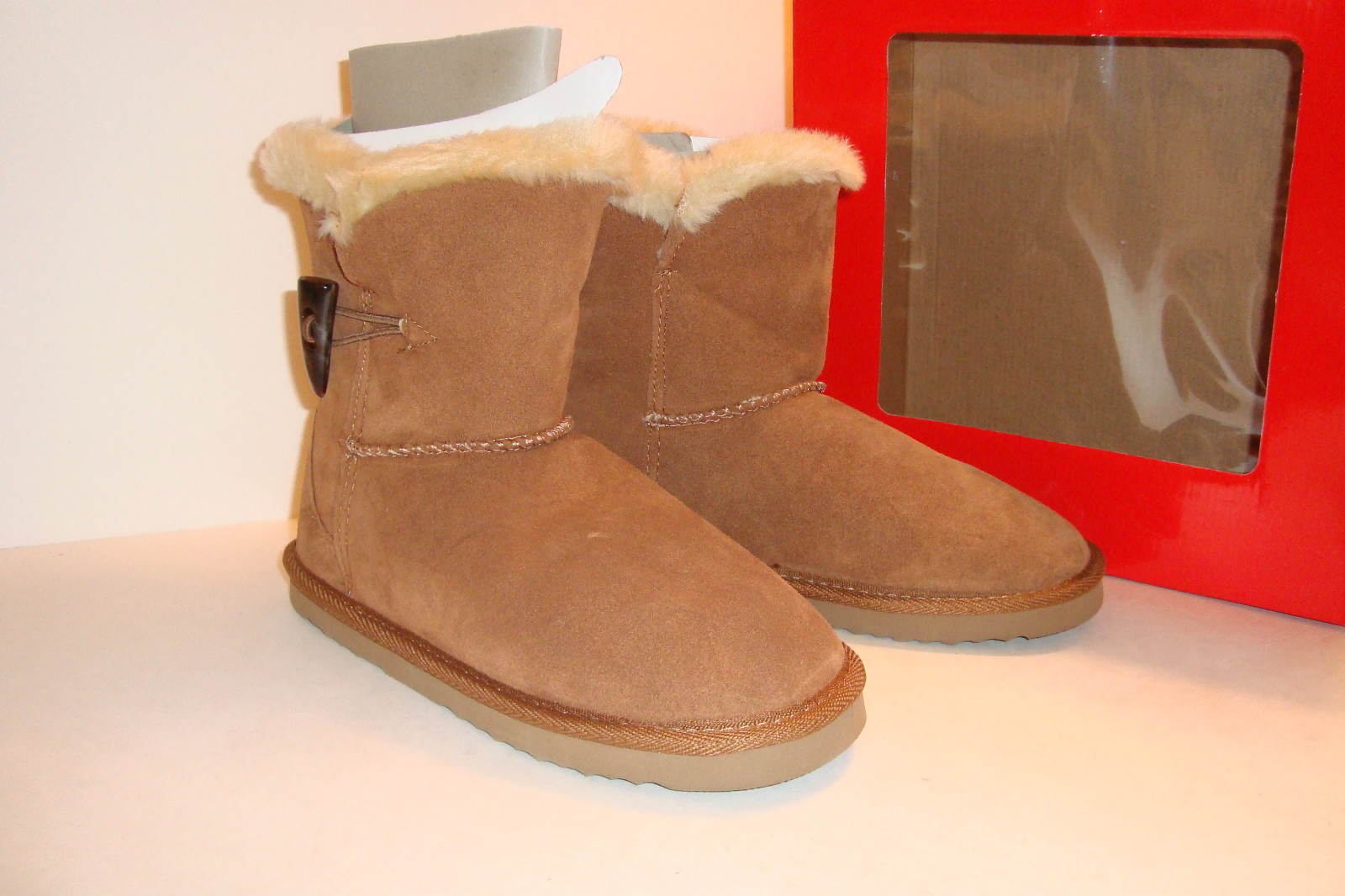 Style & Co Womens NWB Tinytan Chestnut Ankle Brown Leather Boots Shoes 7 M NEW