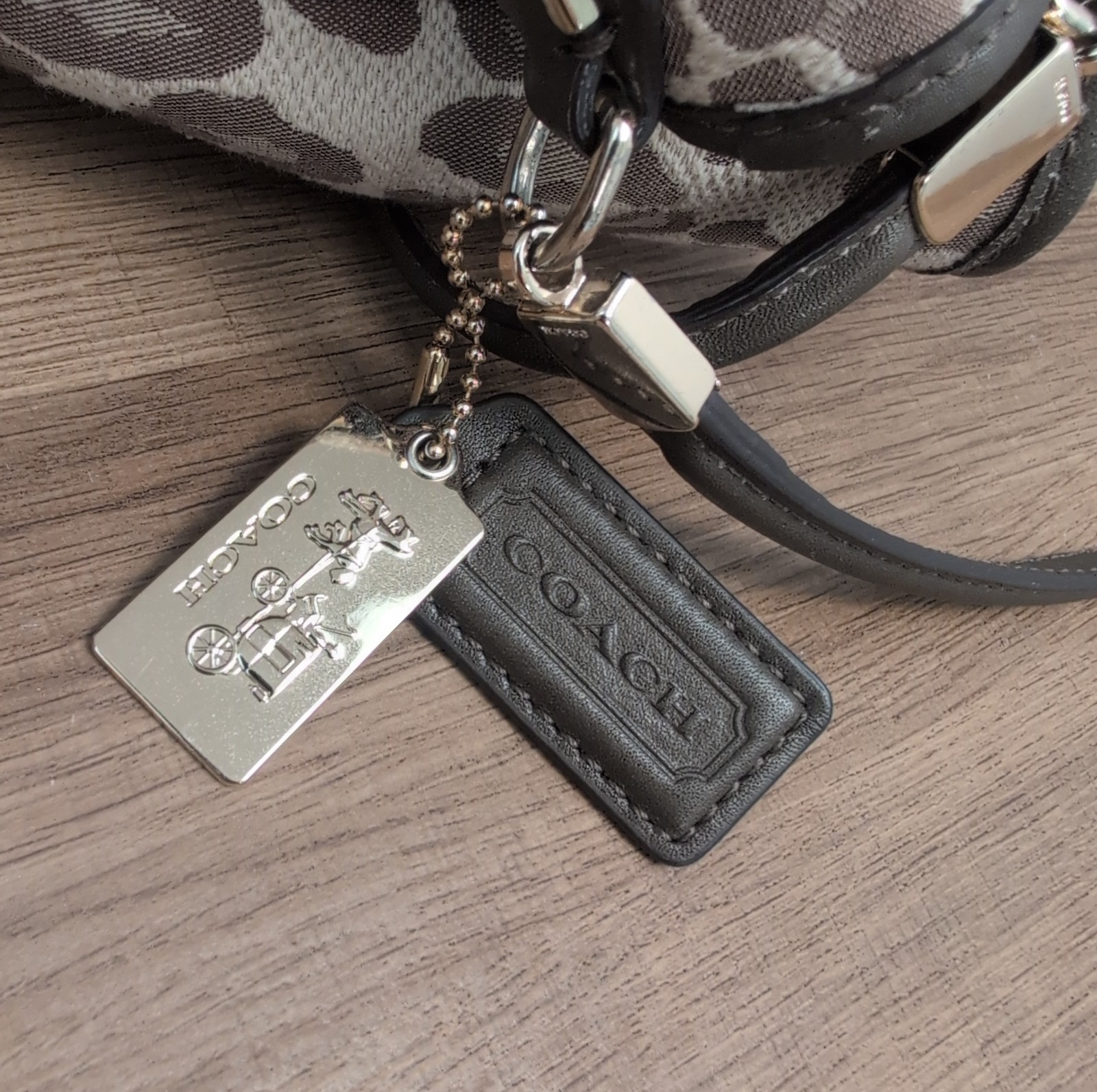 Coach Madison Phoebe Ocelot Leopard Print Beige & Tan Shoulder Bag 27908 *Flaws