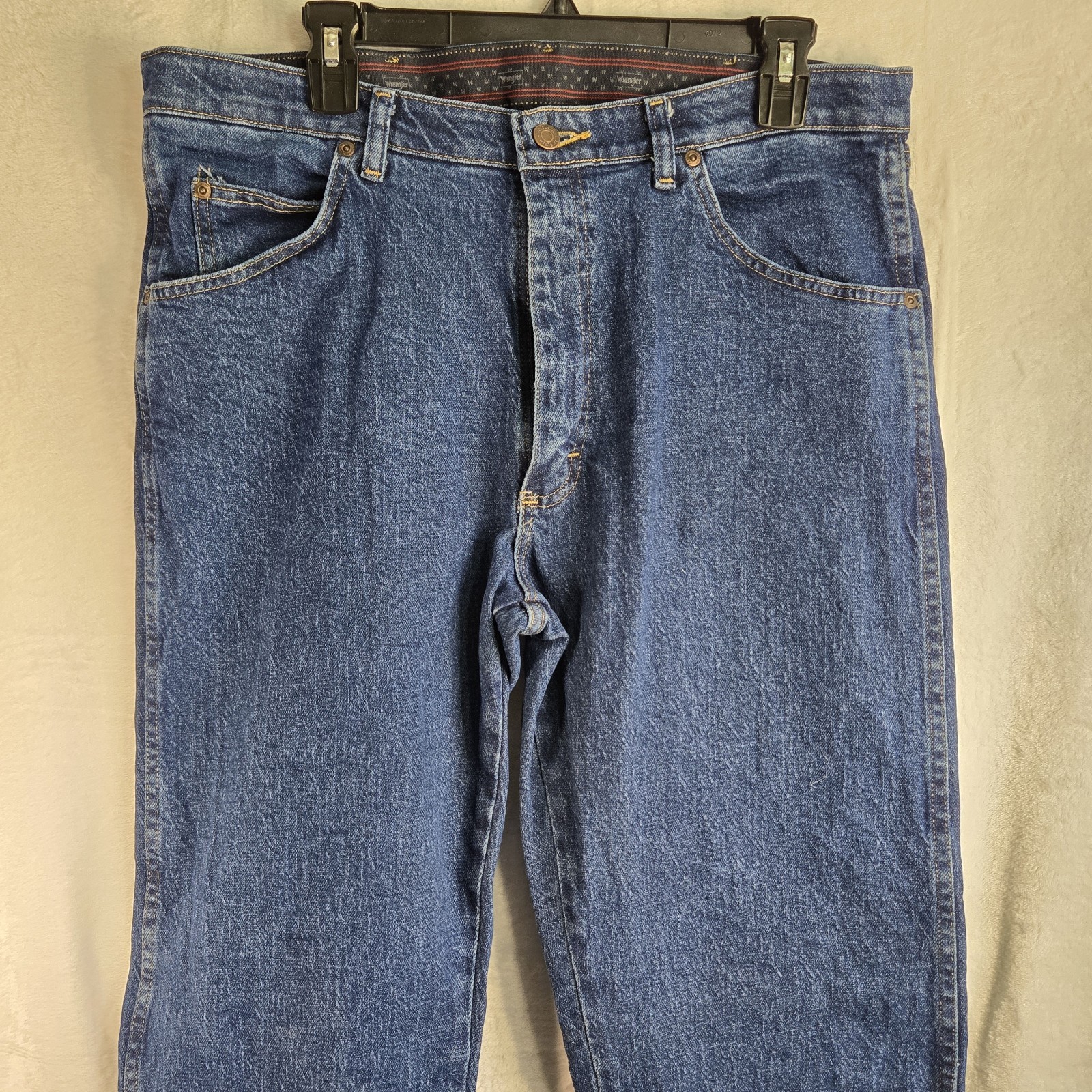 Wrangler Five Star Men’s Jeans Regular Fit – Dark Stonewash Size 35x 32