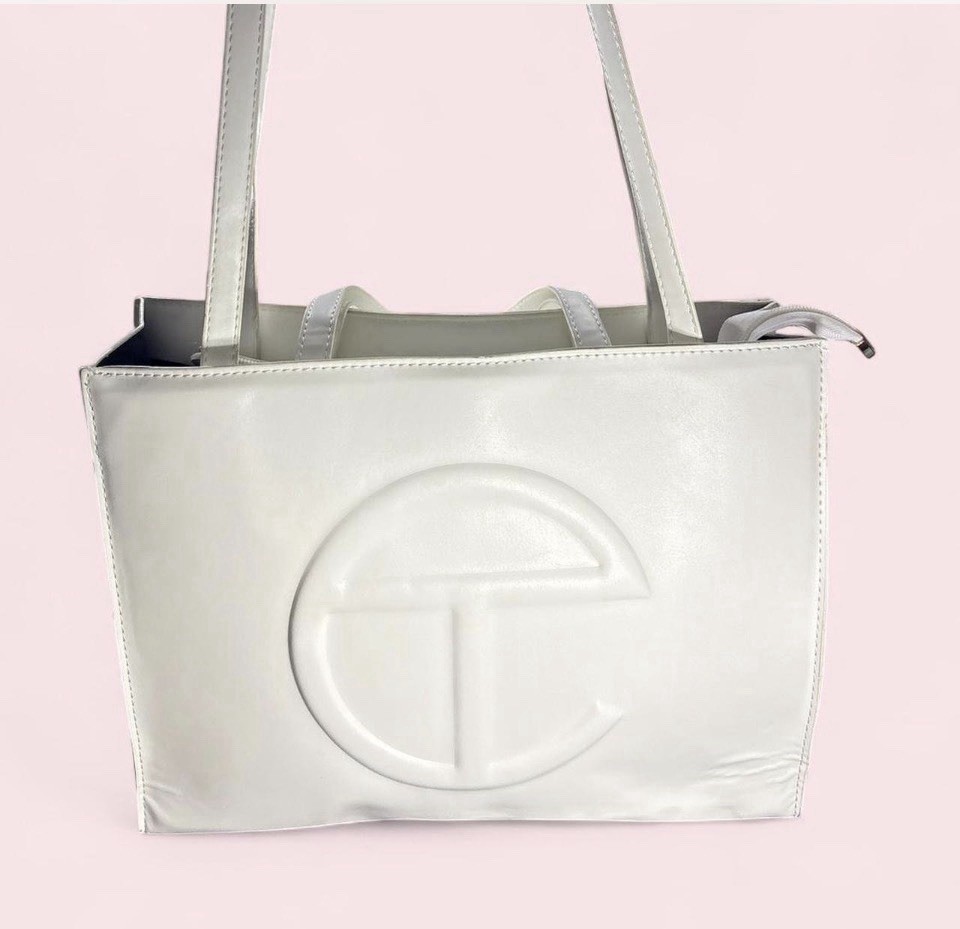 Telfar Medium White Tote/Shopping Bag w Draw String Bag