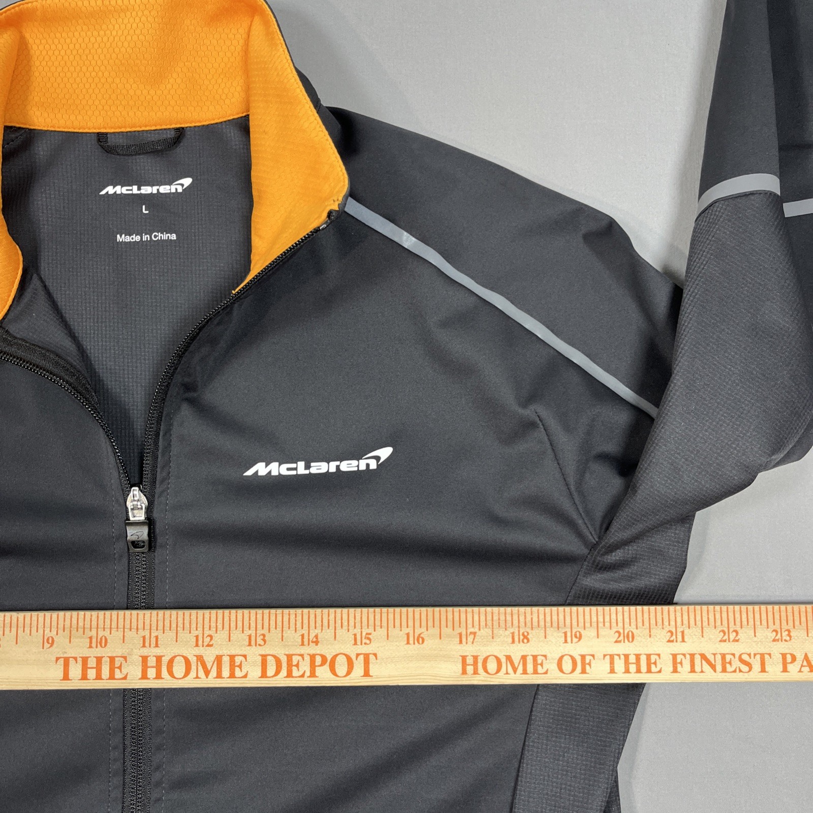 Mclaren Womens Full Zip Charcoal Orange Softshell Racer Drive Jacket US Medium