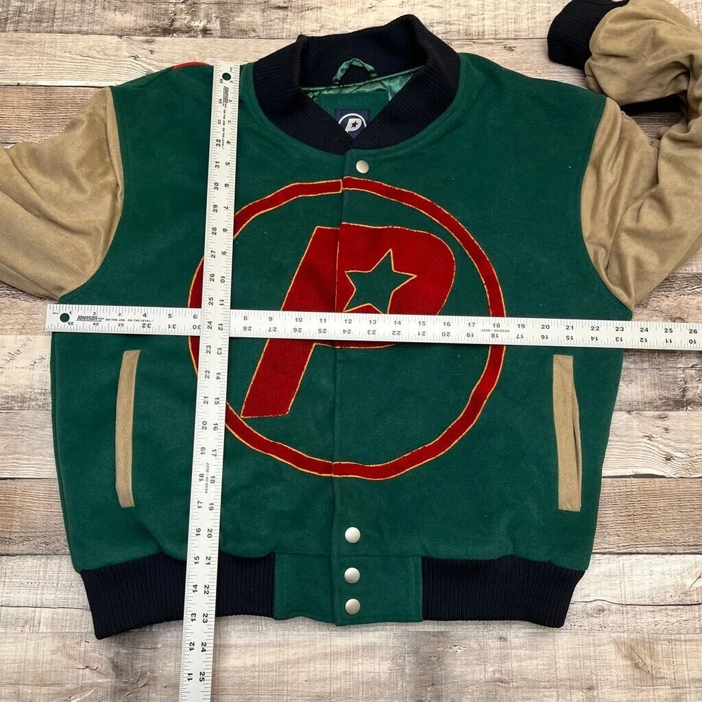 Lady Luck Jacket Men’s Medium Green Varsity Casino High Roller Player’s Club