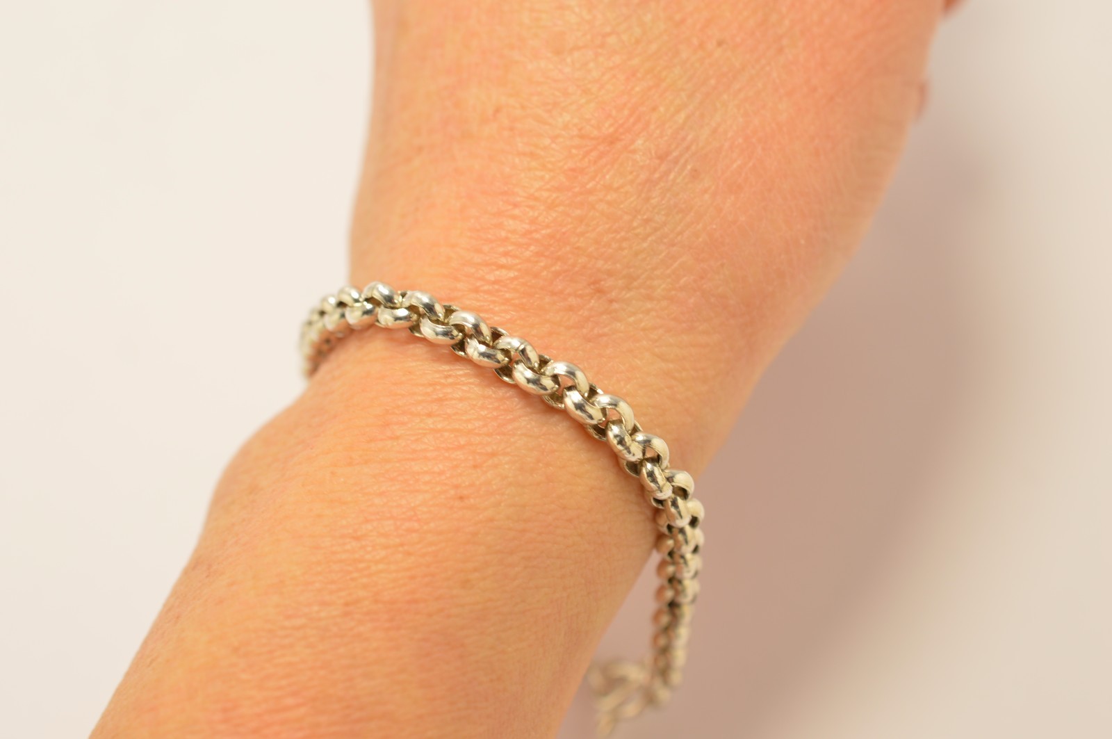 Solid 925 Sterling Silver Rolo Link Chain Bracelets. 12/13g, 21/22cm, 7.8./8.3″