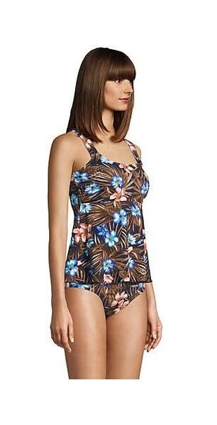 NWT Lands’ End Women’s Flutter Scoop Neck Tankini Swimsuit Size XS $85 FLF157